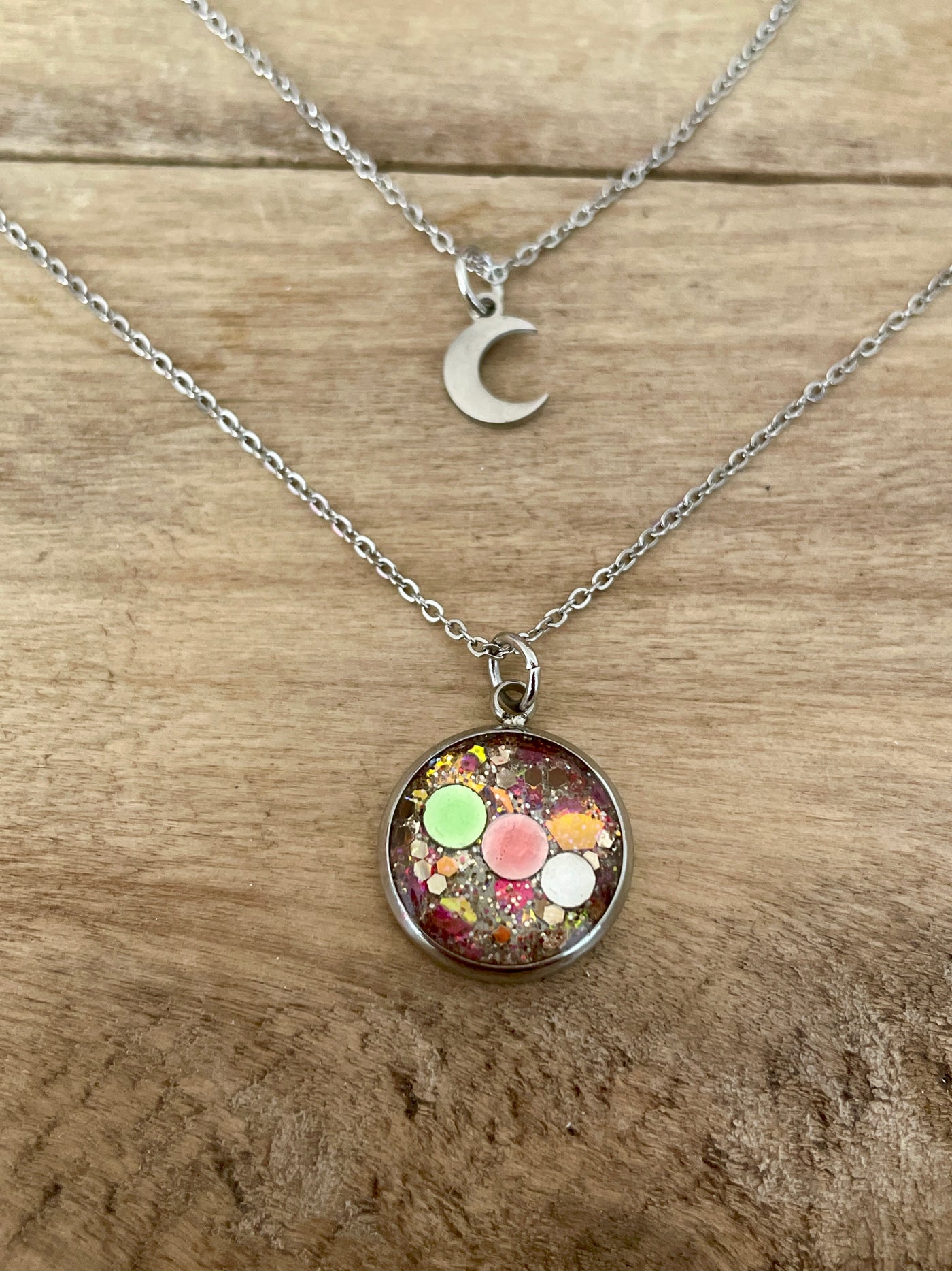 Collier double argenté LOUNA Crise émotionnelle