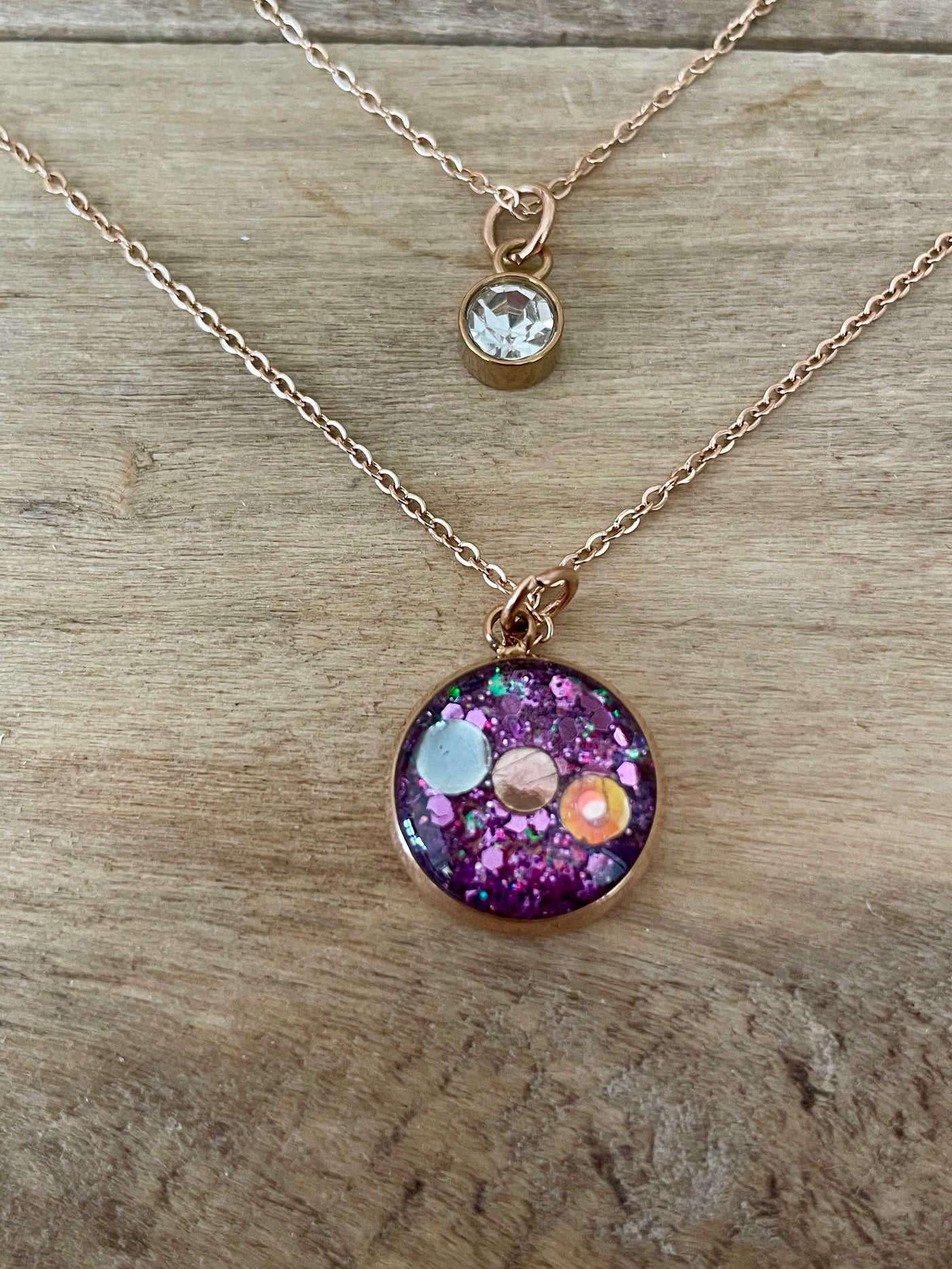 Collier double or rose CHIARA Chakra sacré reset