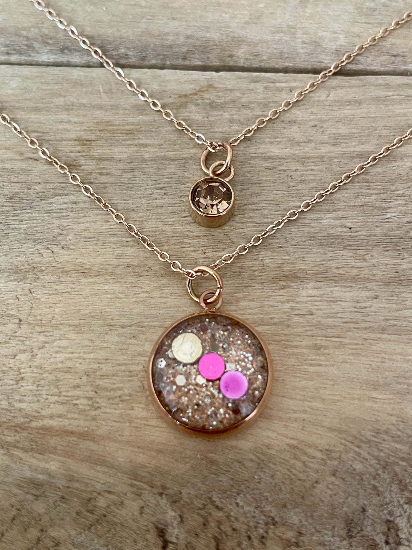 Collier double or rose CHIARA Auto-sabotage