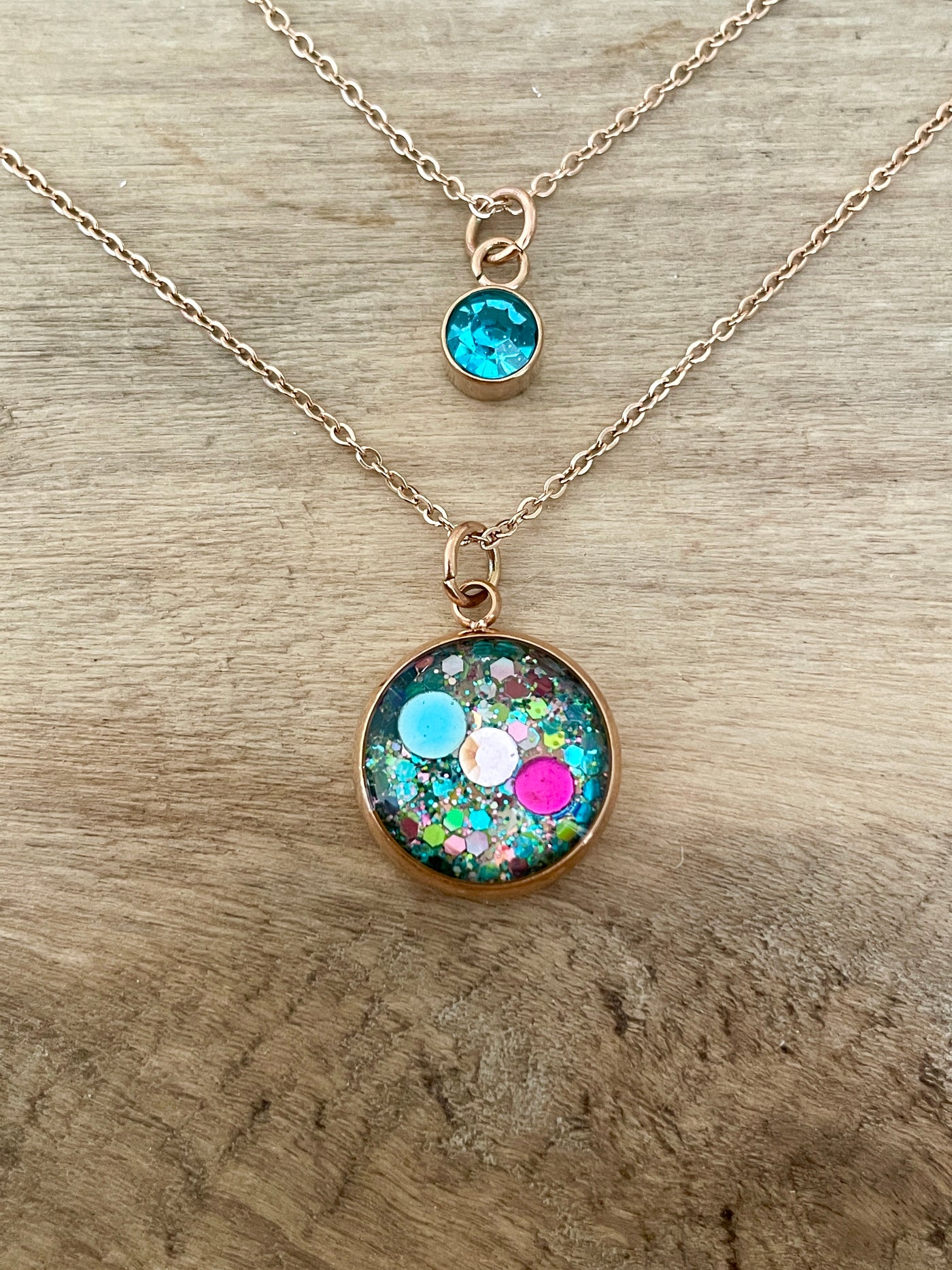 Collier double or rose CHIARA Enfant interieur