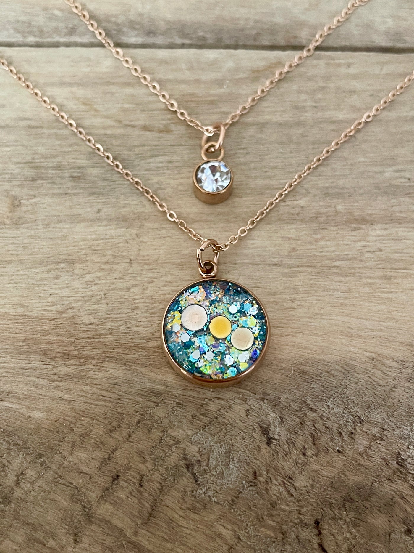 Collier double or rose CHIARA Nuit noire de l'âme