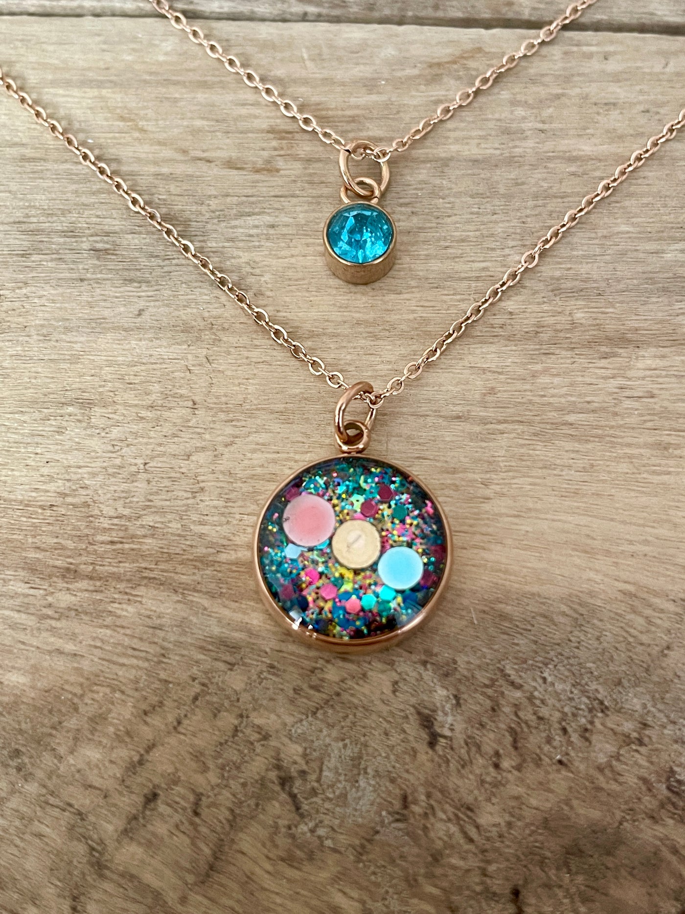 Collier double or rose CHIARA Souffrance amoureuse