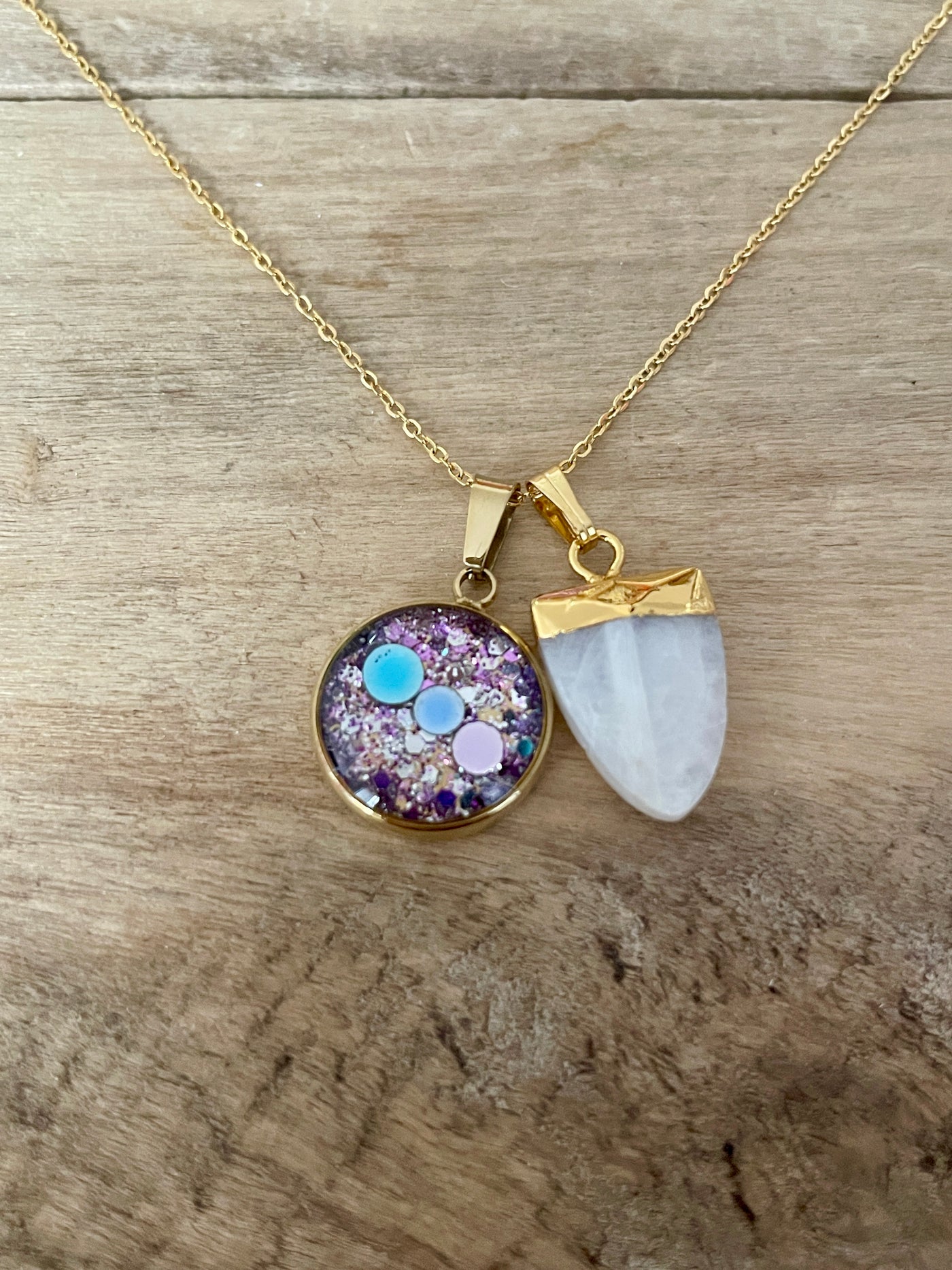 Collier simple doré PIERRE DE LUNE Instant présent