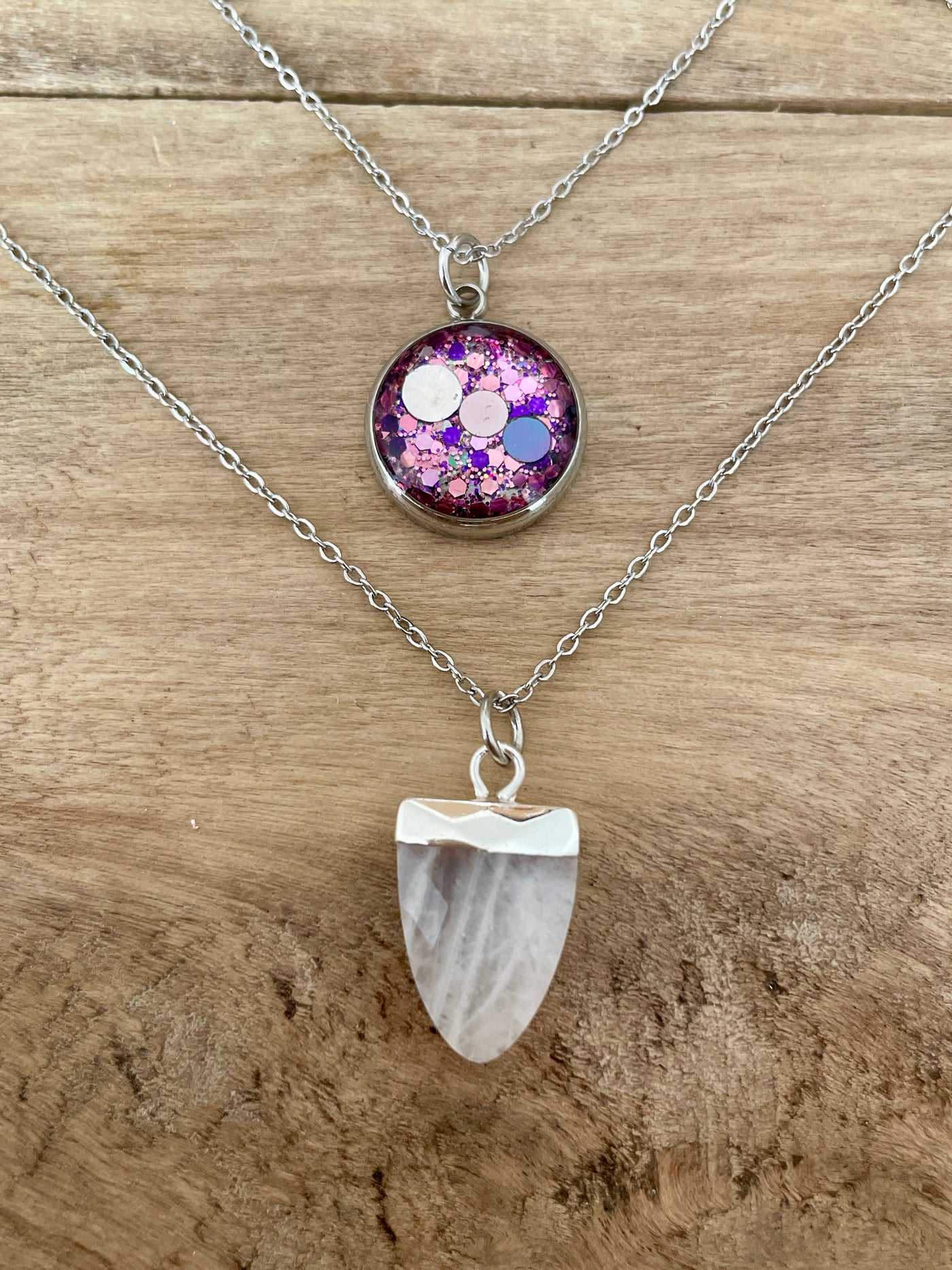 EASYCLIP argenté PIERRE DE LUNE Chakra coeur