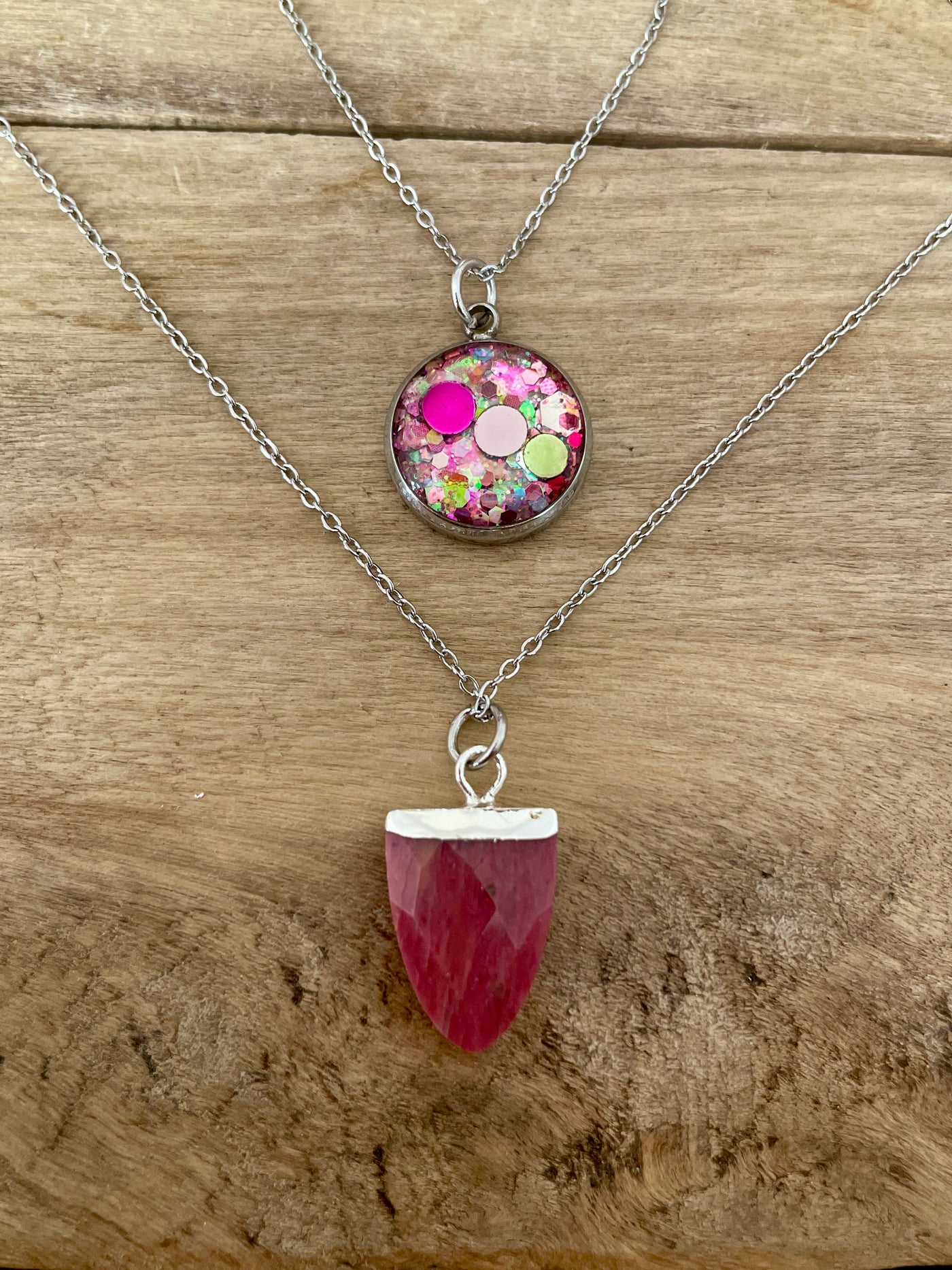 EASYCLIP argenté JASPE ROUGE Chakra sacré