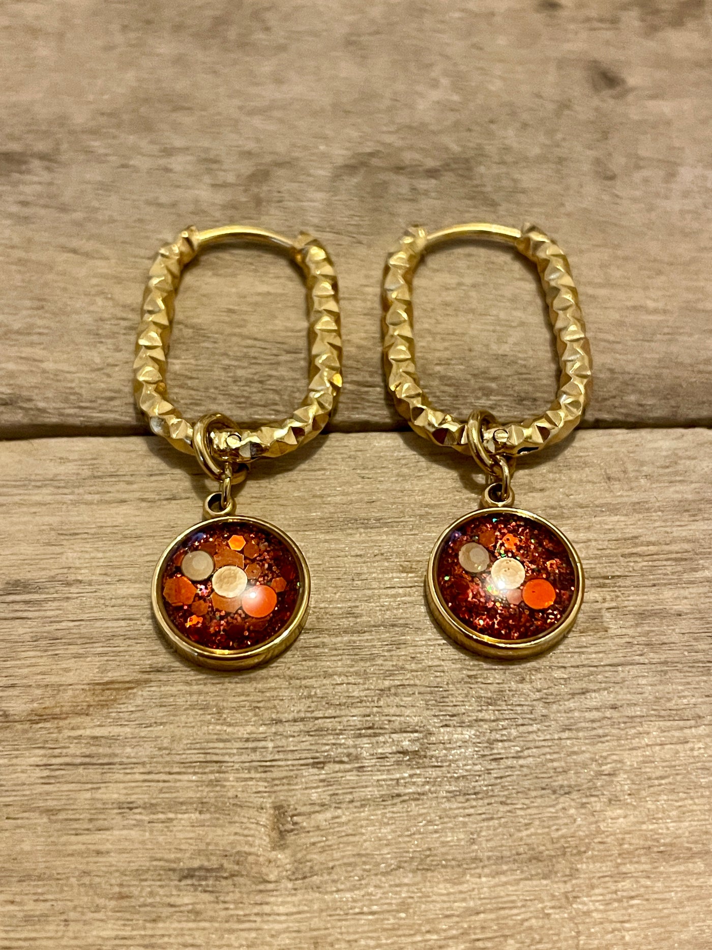 Boucles d'oreilles dorées PUMPKIN FALL SANTORINI Abondance