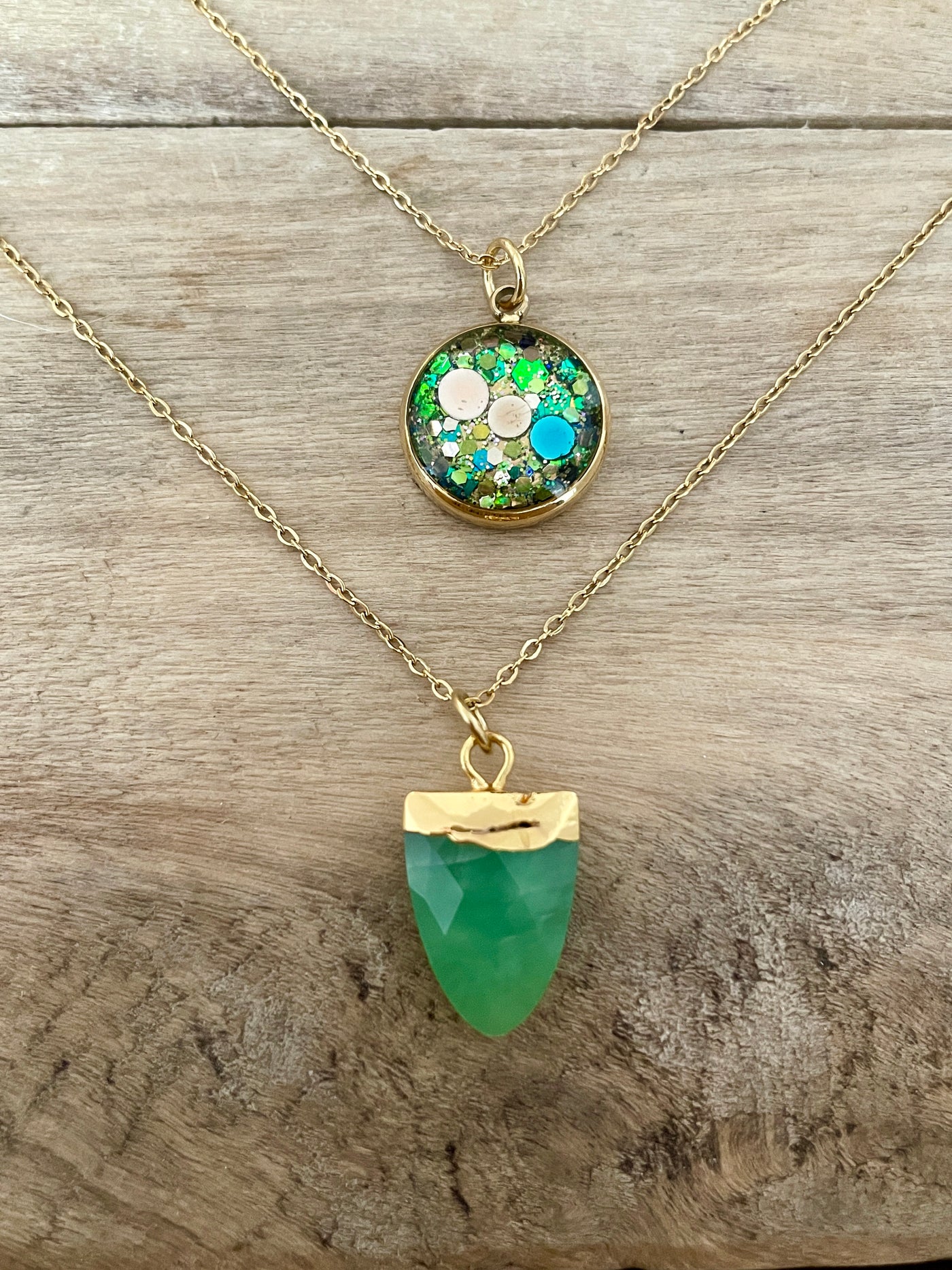 EASYCLIP doré Chrysoprase Spirale négative