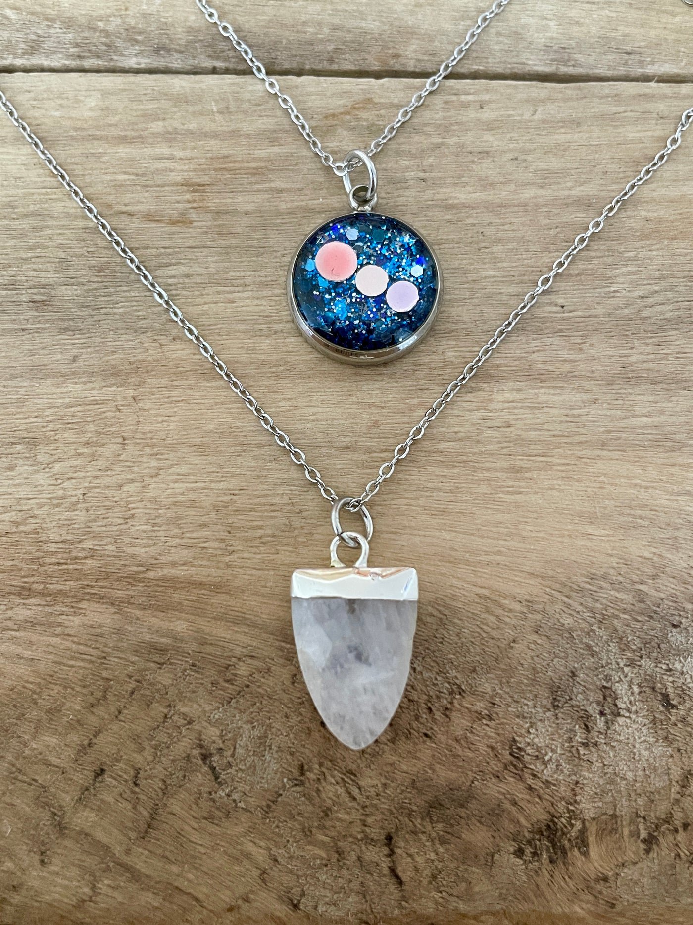 EASYCLIP Argenté PIERRE DE LUNE Chakra racine