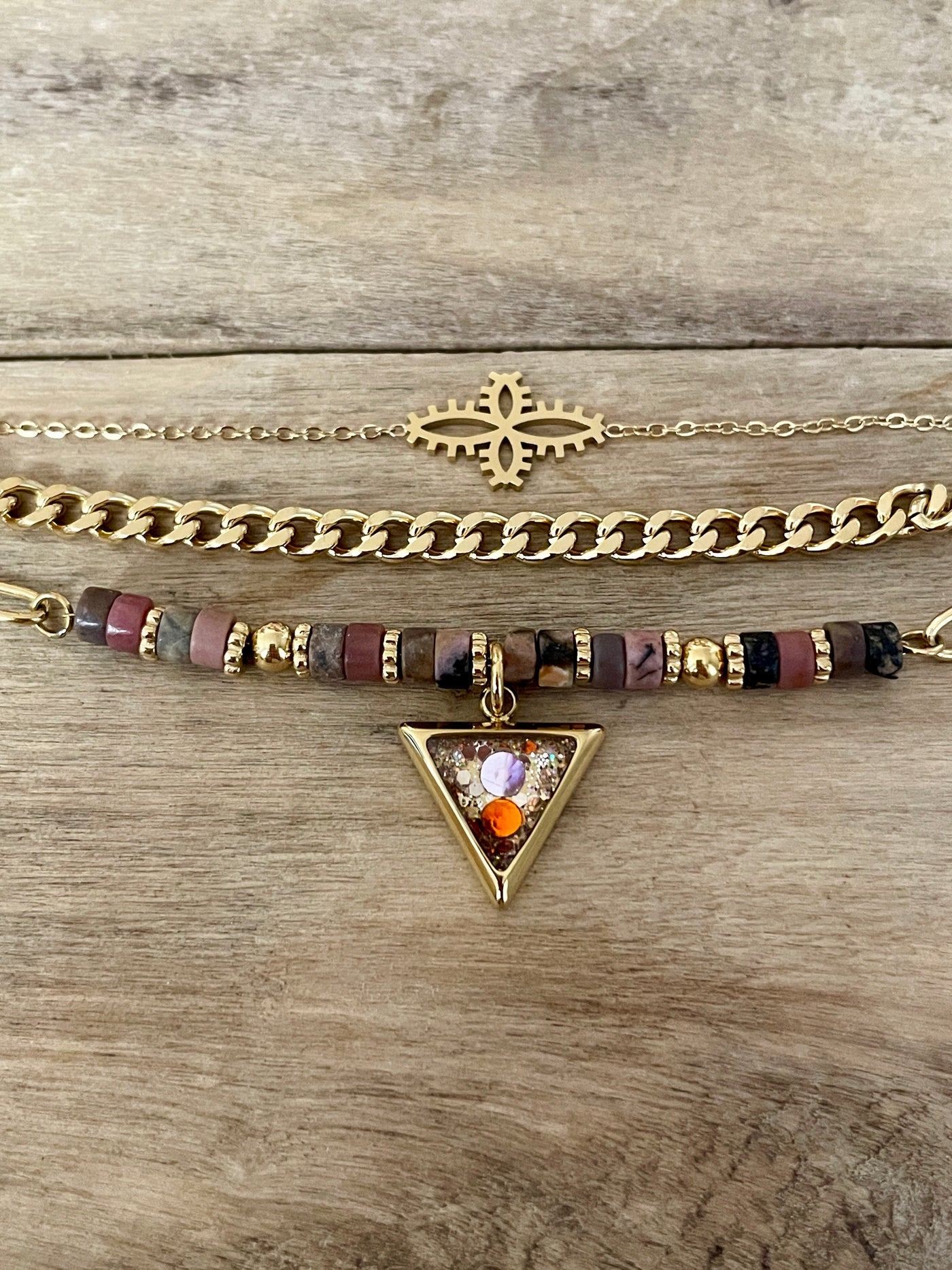 Bracelet argenté Maison Moretti X Les Médéores d'Ankaa RHODONITE Féminin sacré