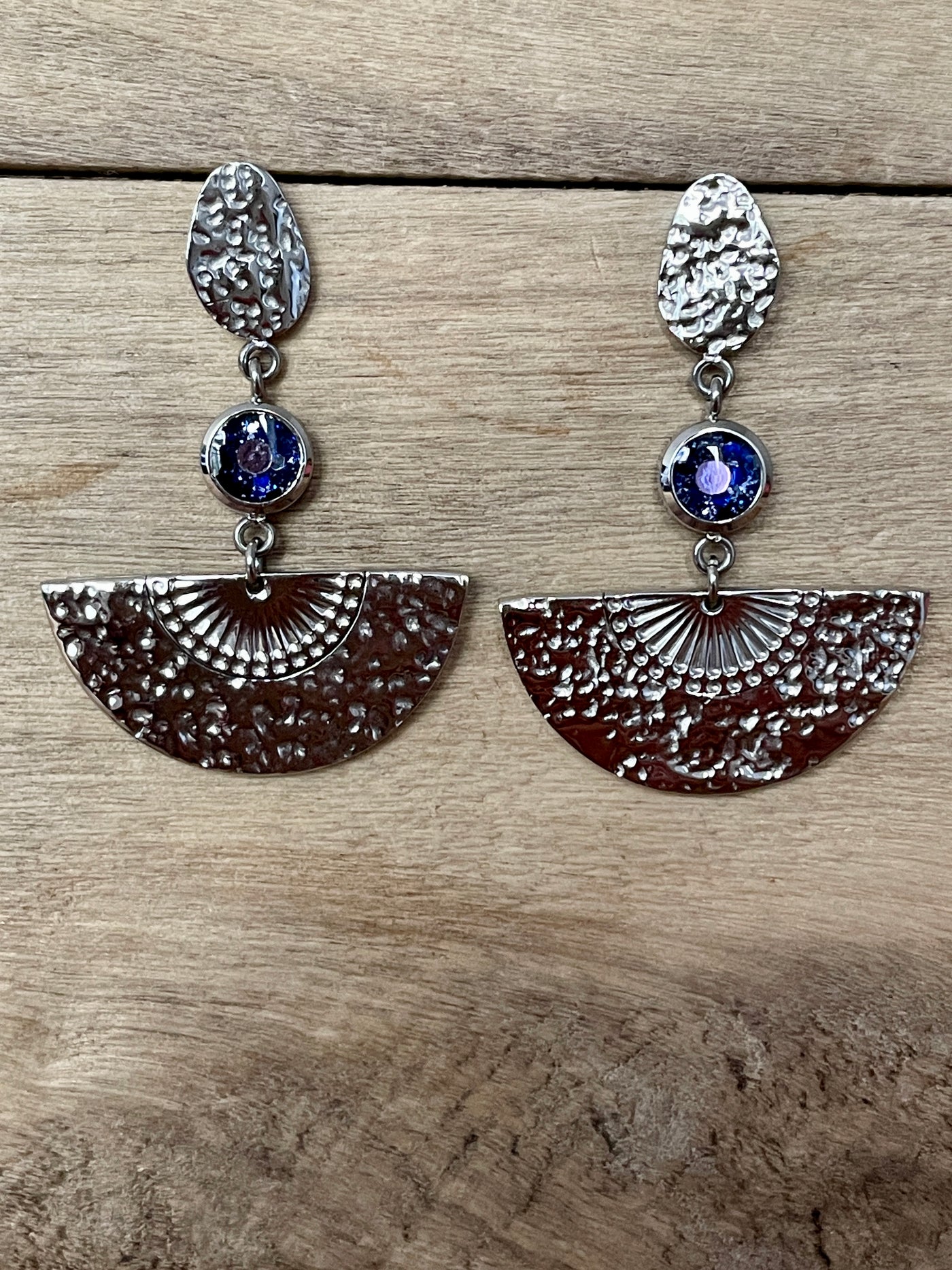 Boucles d'oreilles argentée INCA Chakra gorge