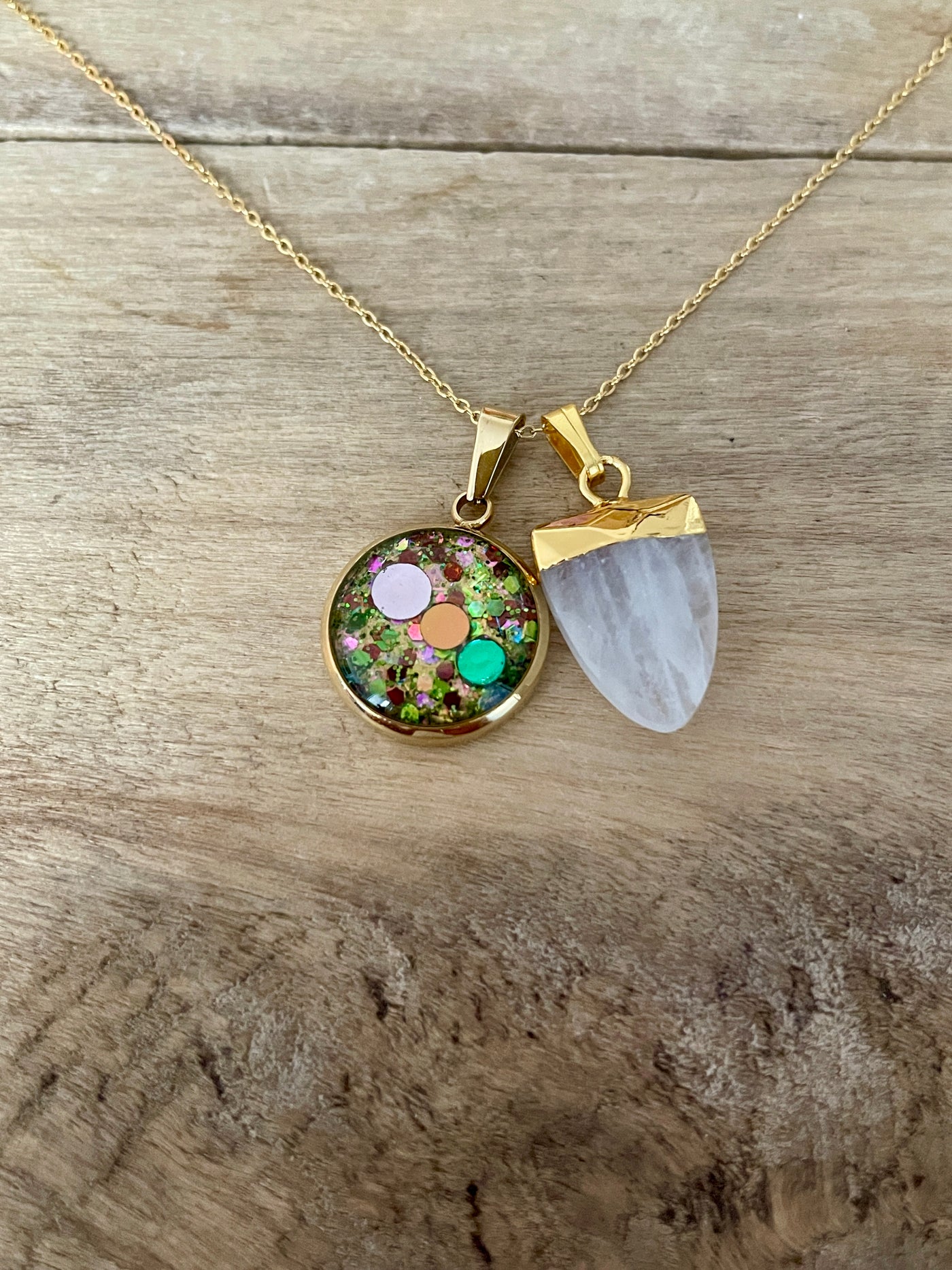 Collier simple doré PIERRE DE LUNE Kilos émotionnels