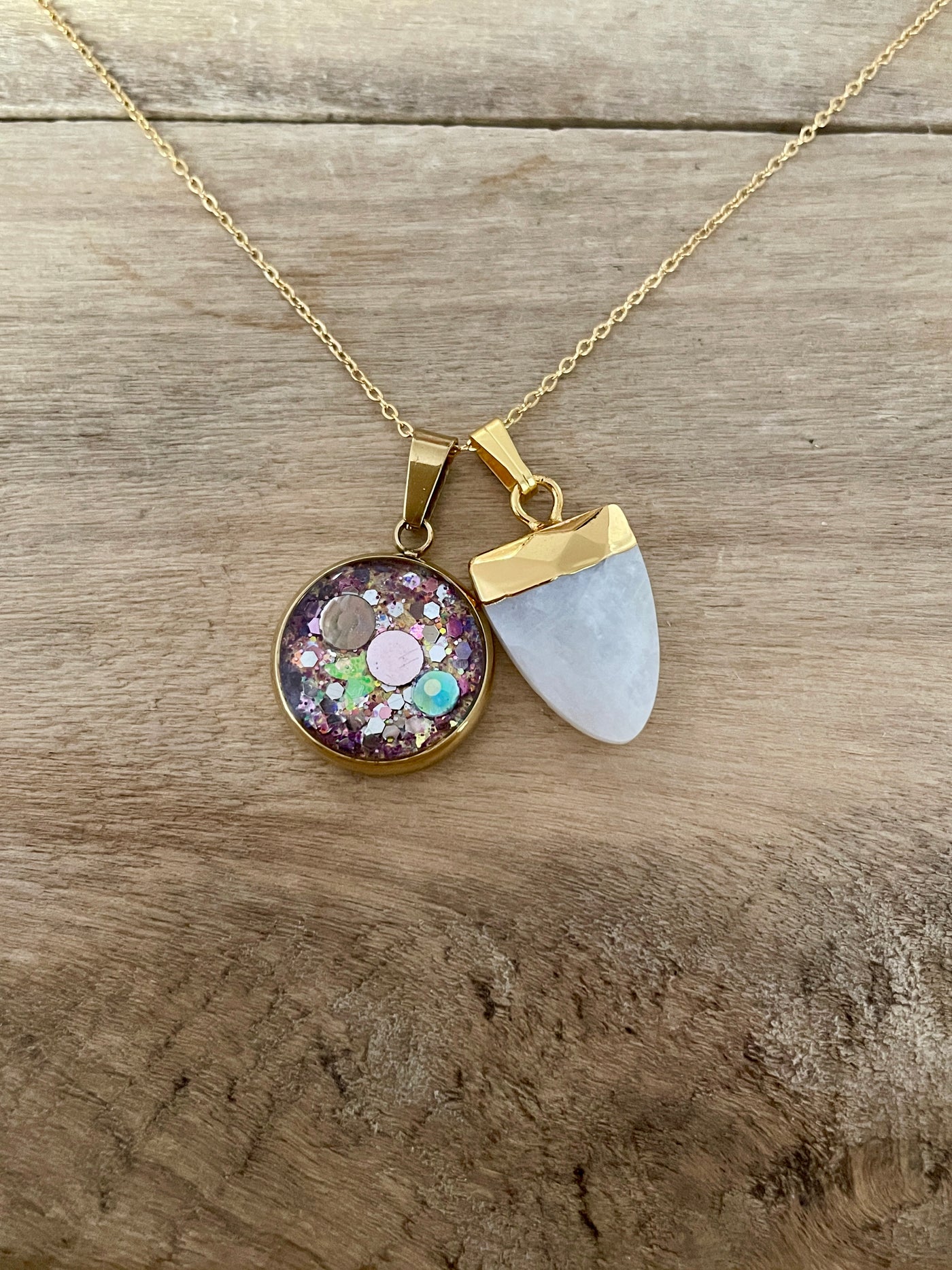 Collier simple doré PIERRE DE LUNE Phénix