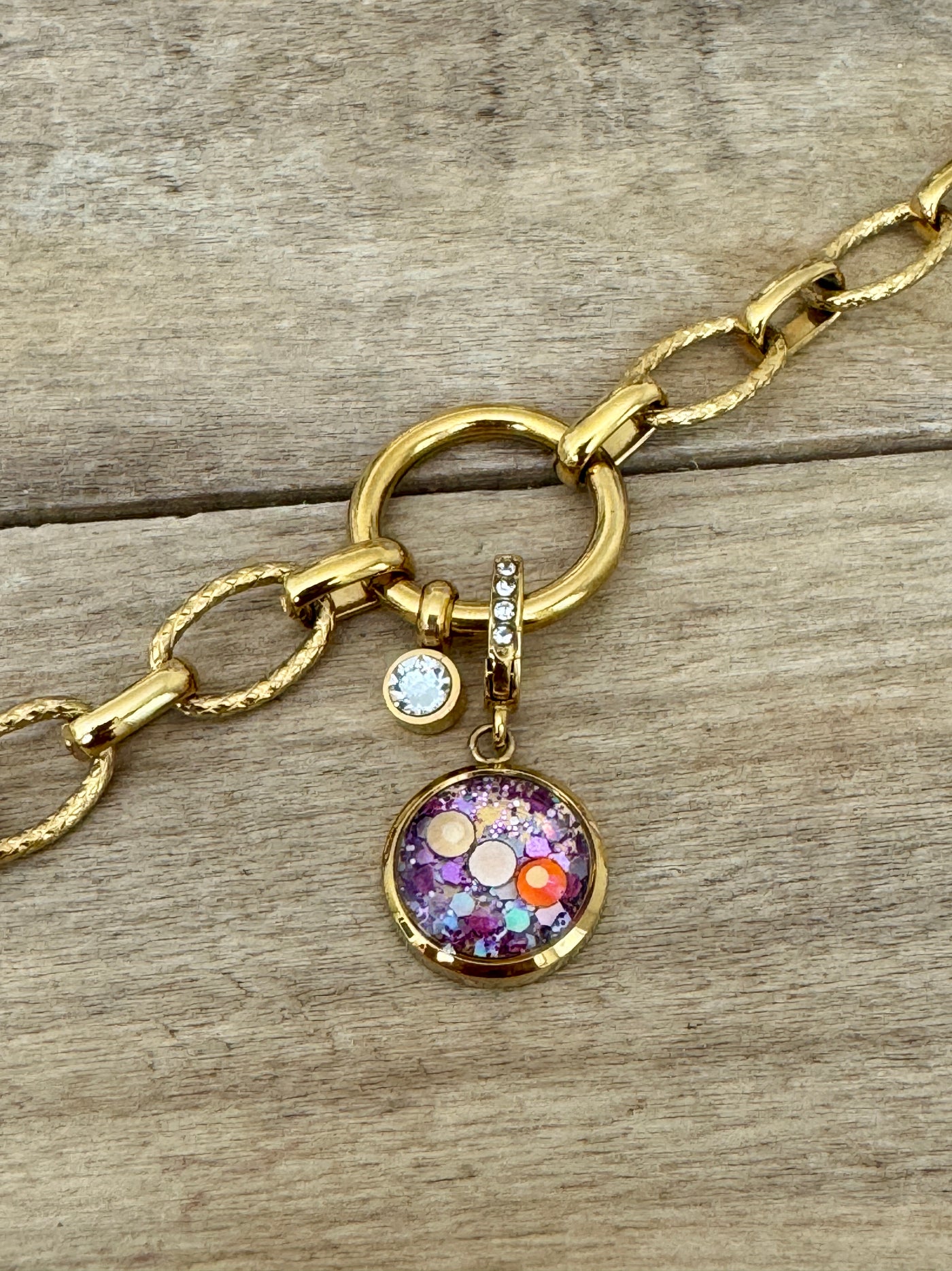 Charm Cristal doré Image de soi (vendu sans bracelet)