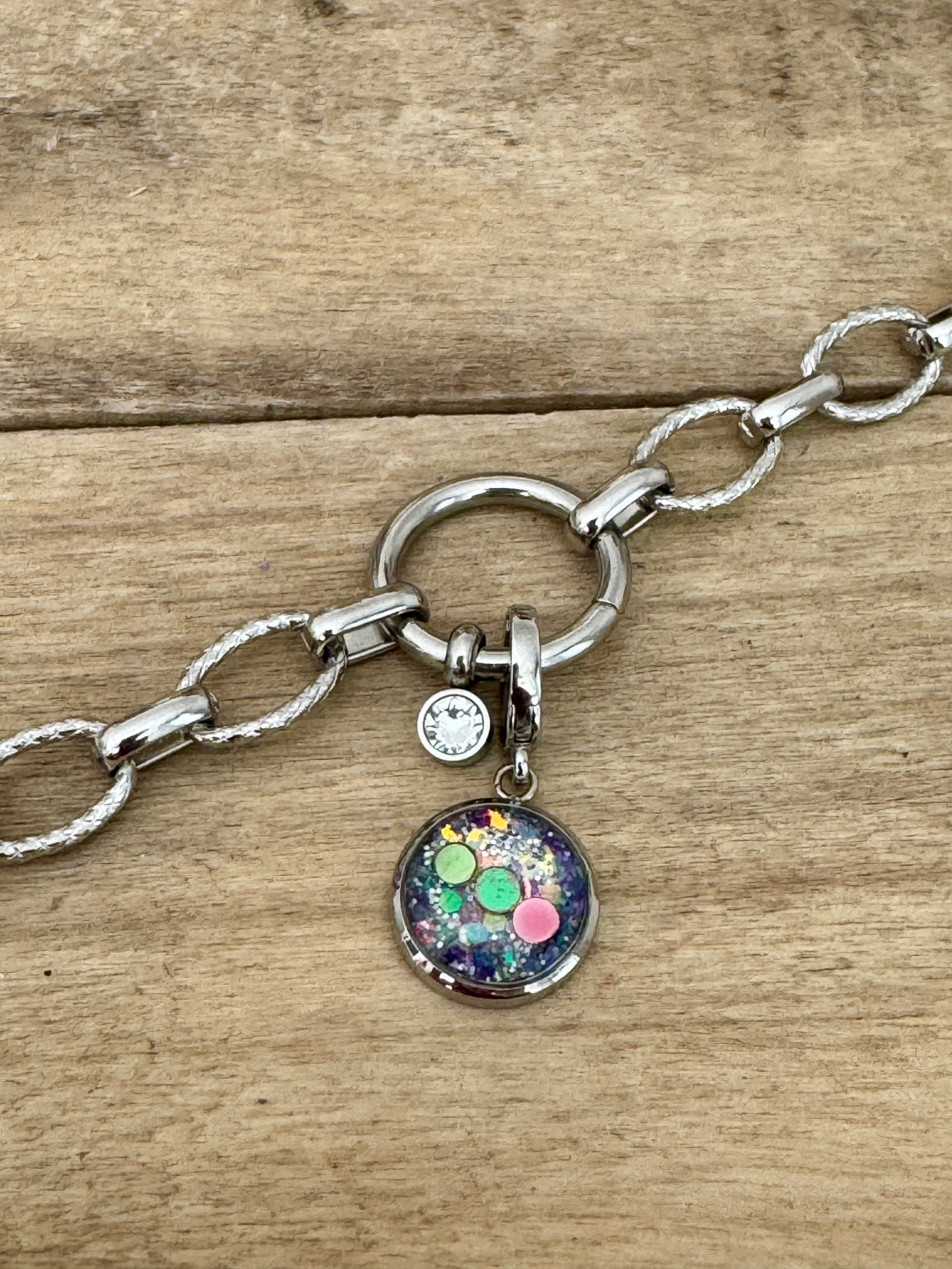 Charm argenté Hoponopono (vendu sans bracelet)