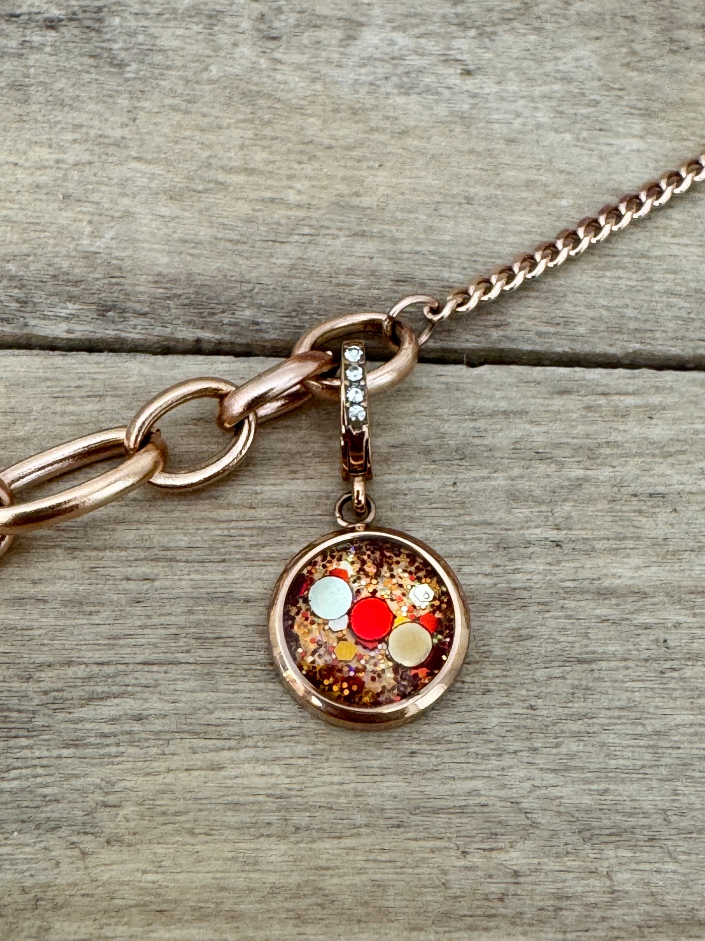 Charm Cristal or rose Déblocage du 3ème oeil (vendu sans bracelet)