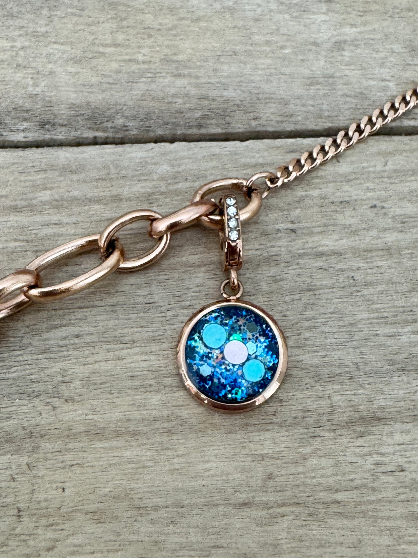 Charm Cristal or rose Kilos émotionnels (vendu sans bracelet)