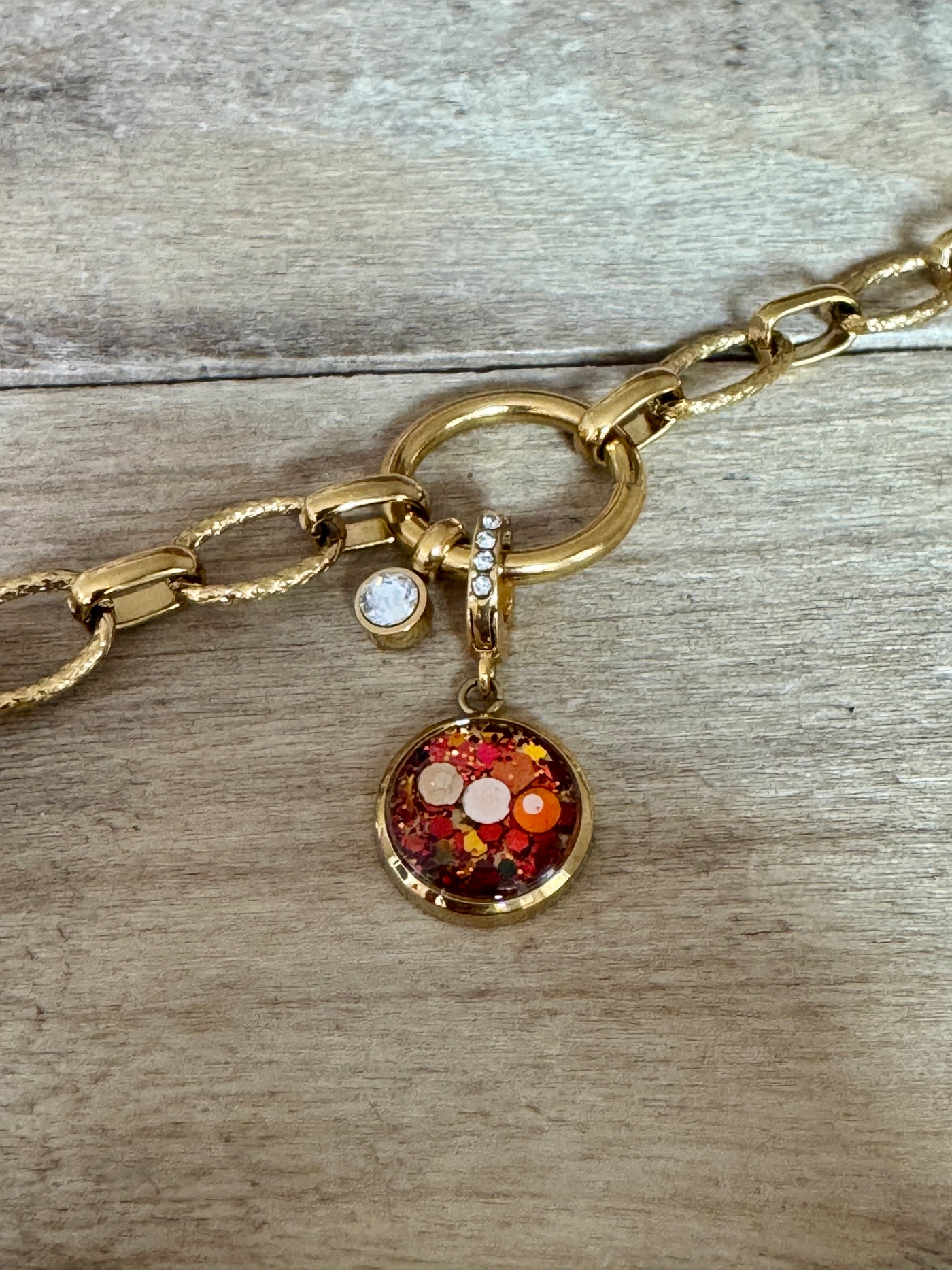 Charm Cristal doré  Instant présent (vendu sans bracelet)