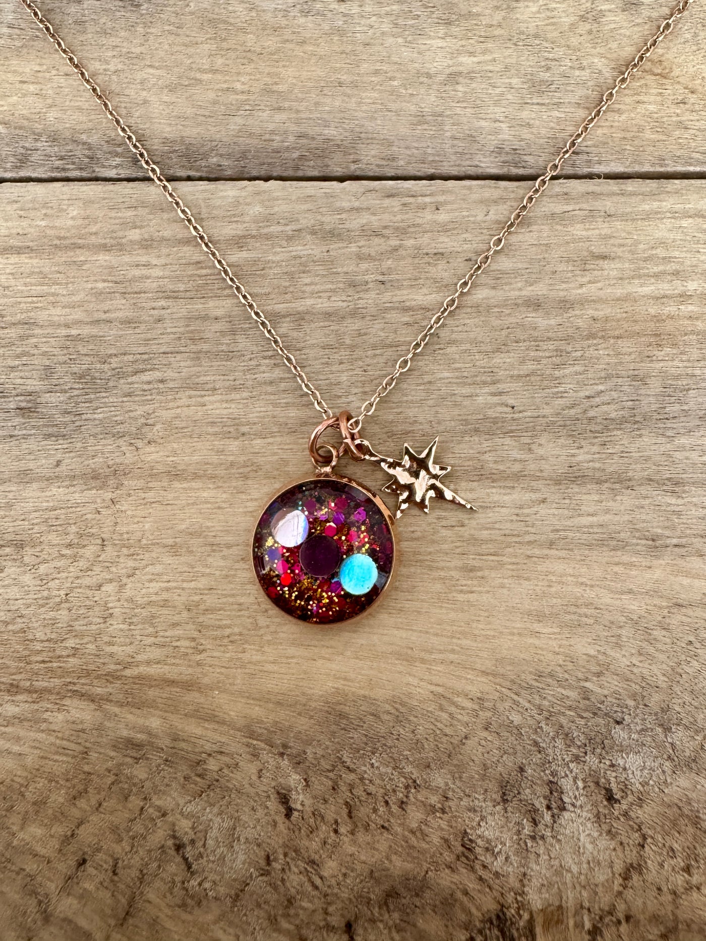 Collier simple or rose Hoponopono