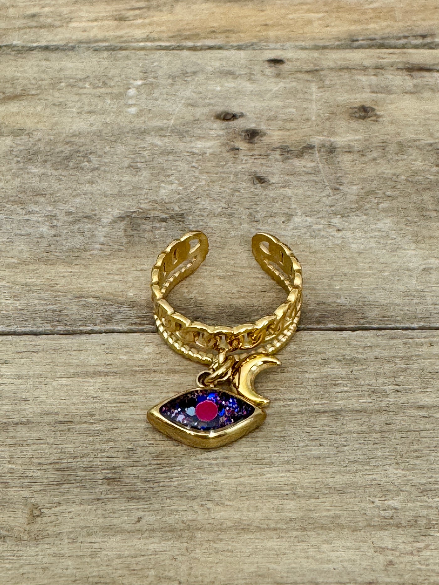 Bague dorée LOUNA Spirale négative