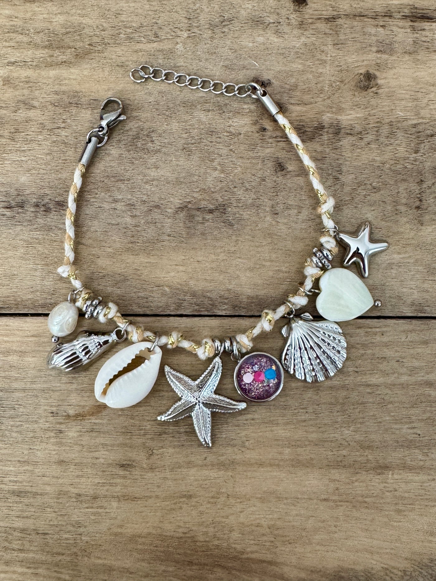 Bracelet argenté néon HAWAï Spirale négative