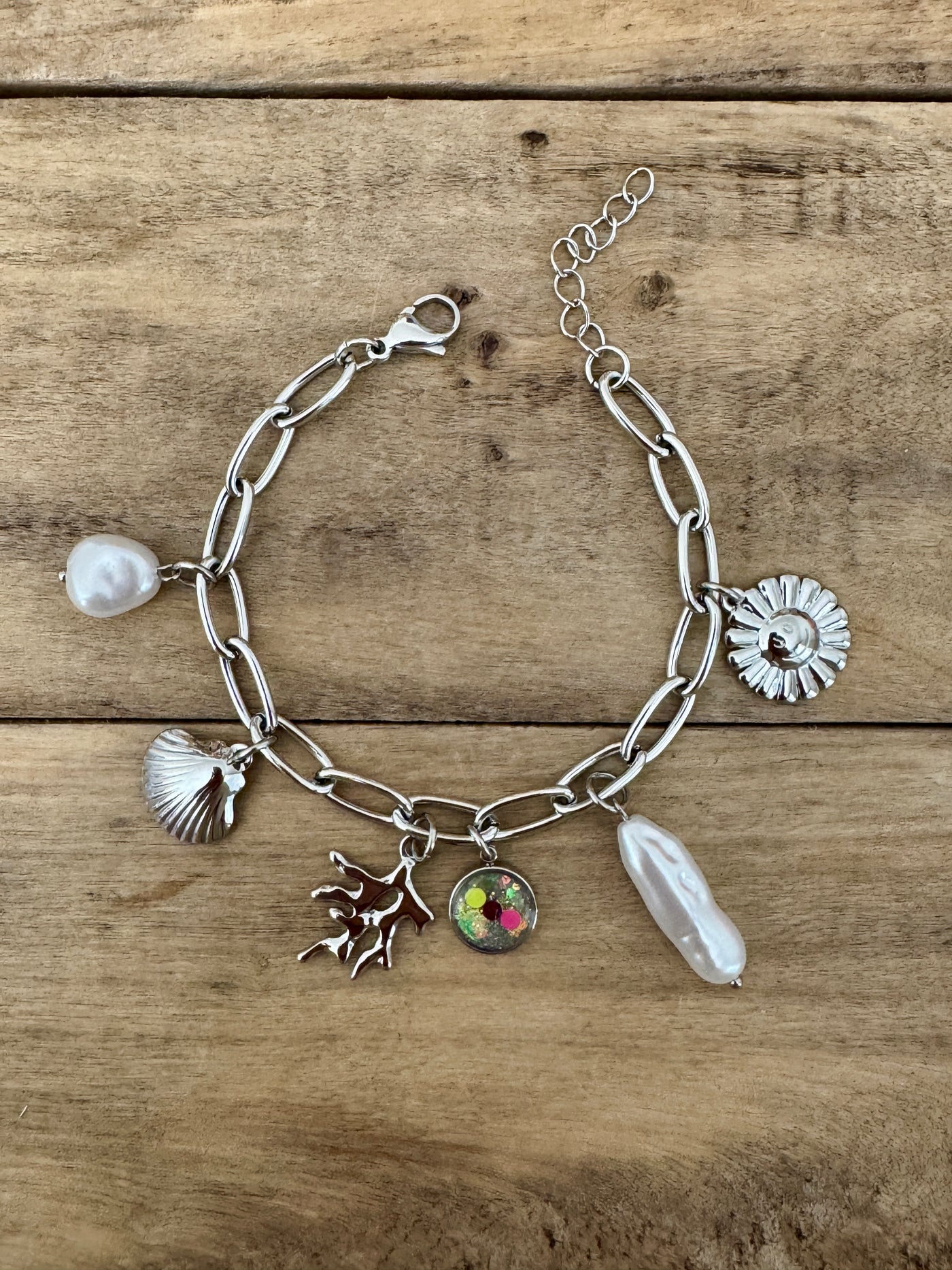 Bracelet argenté néon HAWAï Chakra racine