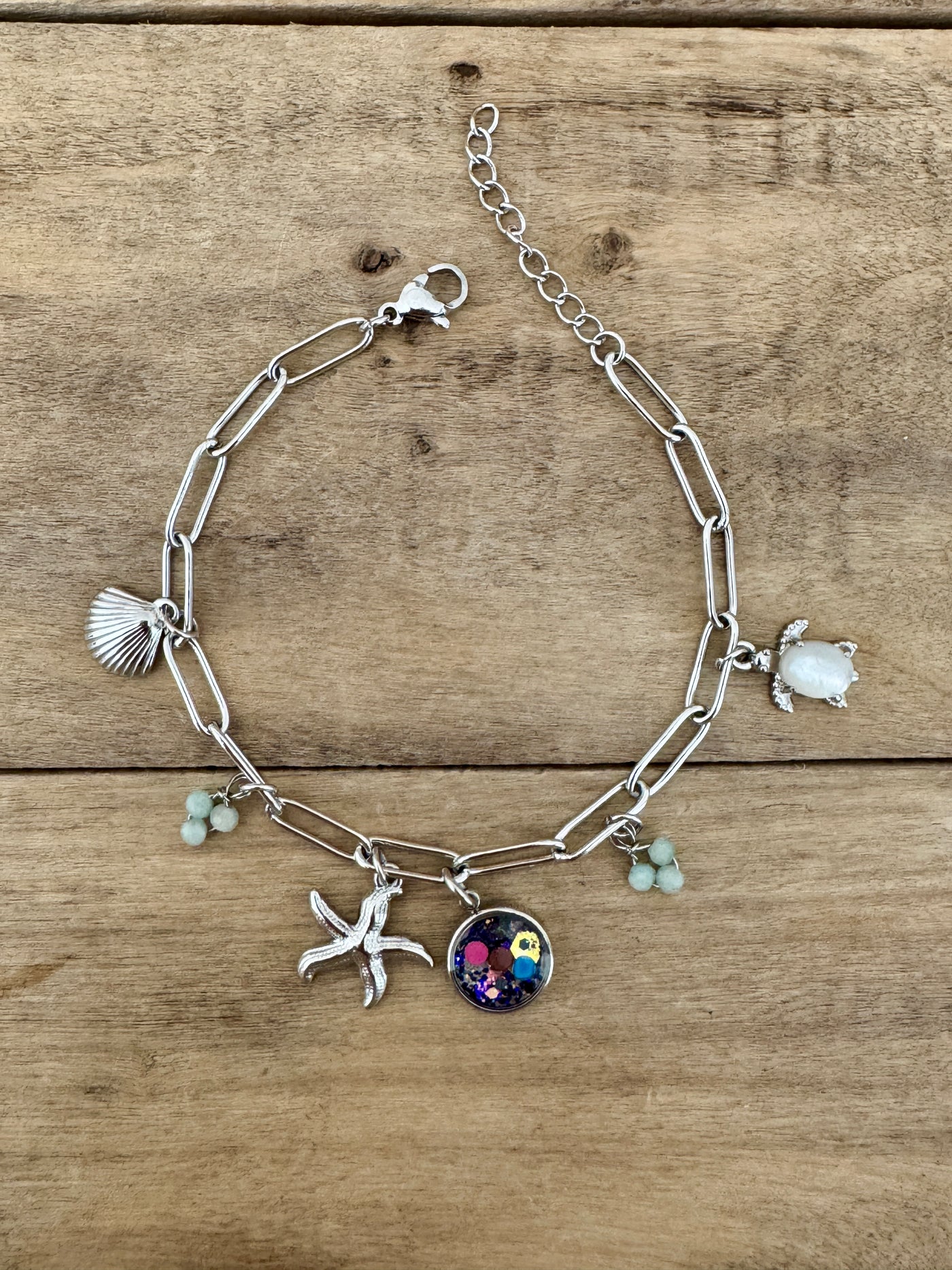 Bracelet argenté néon HAWAï Hoponopono