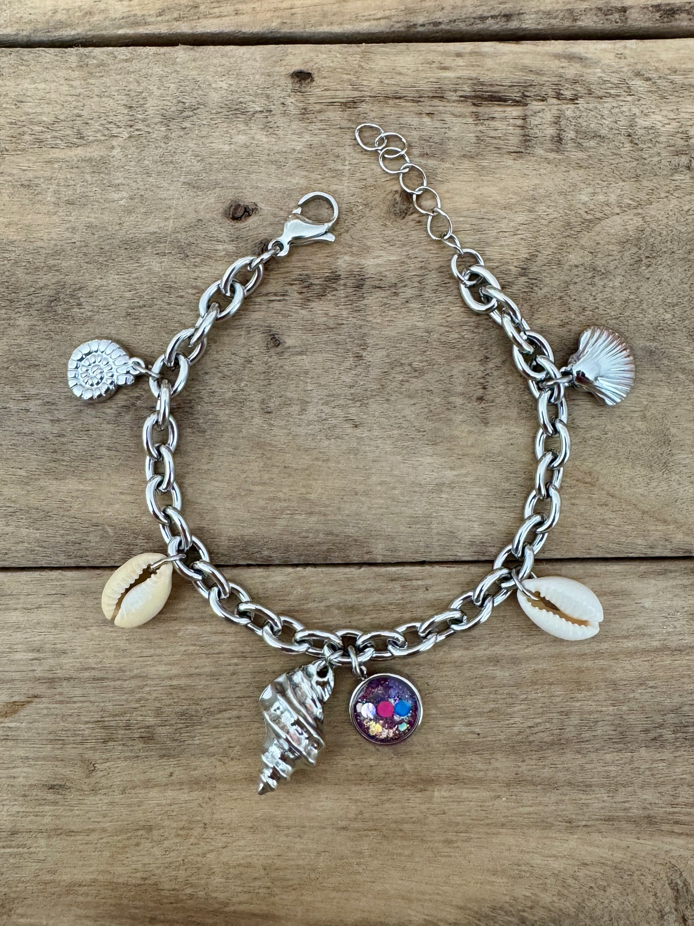 Bracelet argenté néon HAWAï Lignée familiale