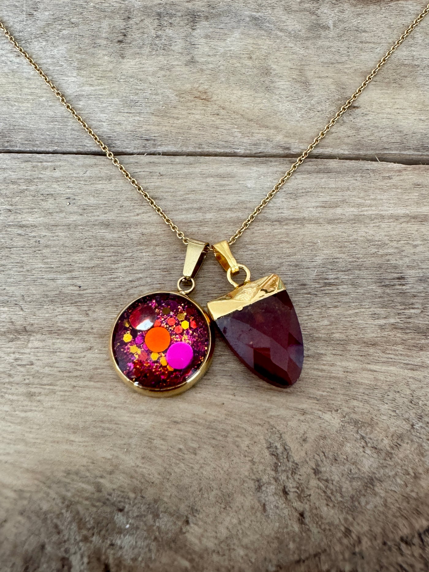 Collier simple doré GRENAT Kilos émotionnels