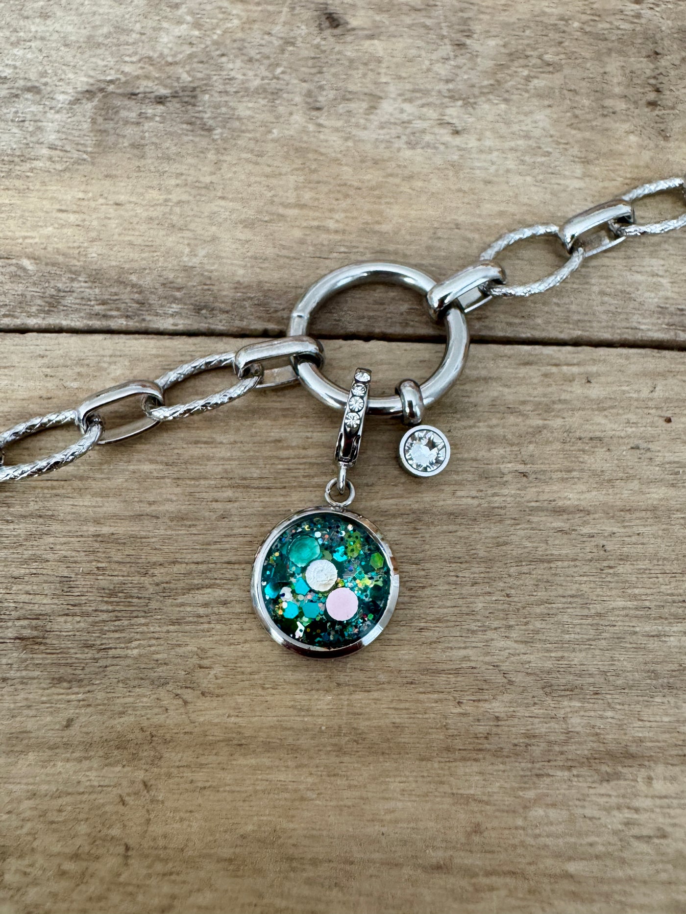 Charm Cristal argenté Angoisses et peurs (vendu sans bracelet)