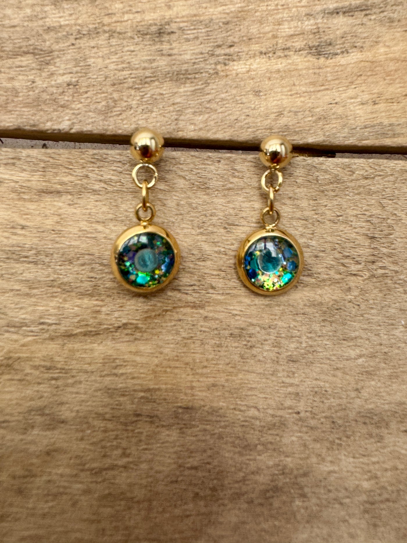Boucles d'oreilles dorées RONDE Alignement à soi