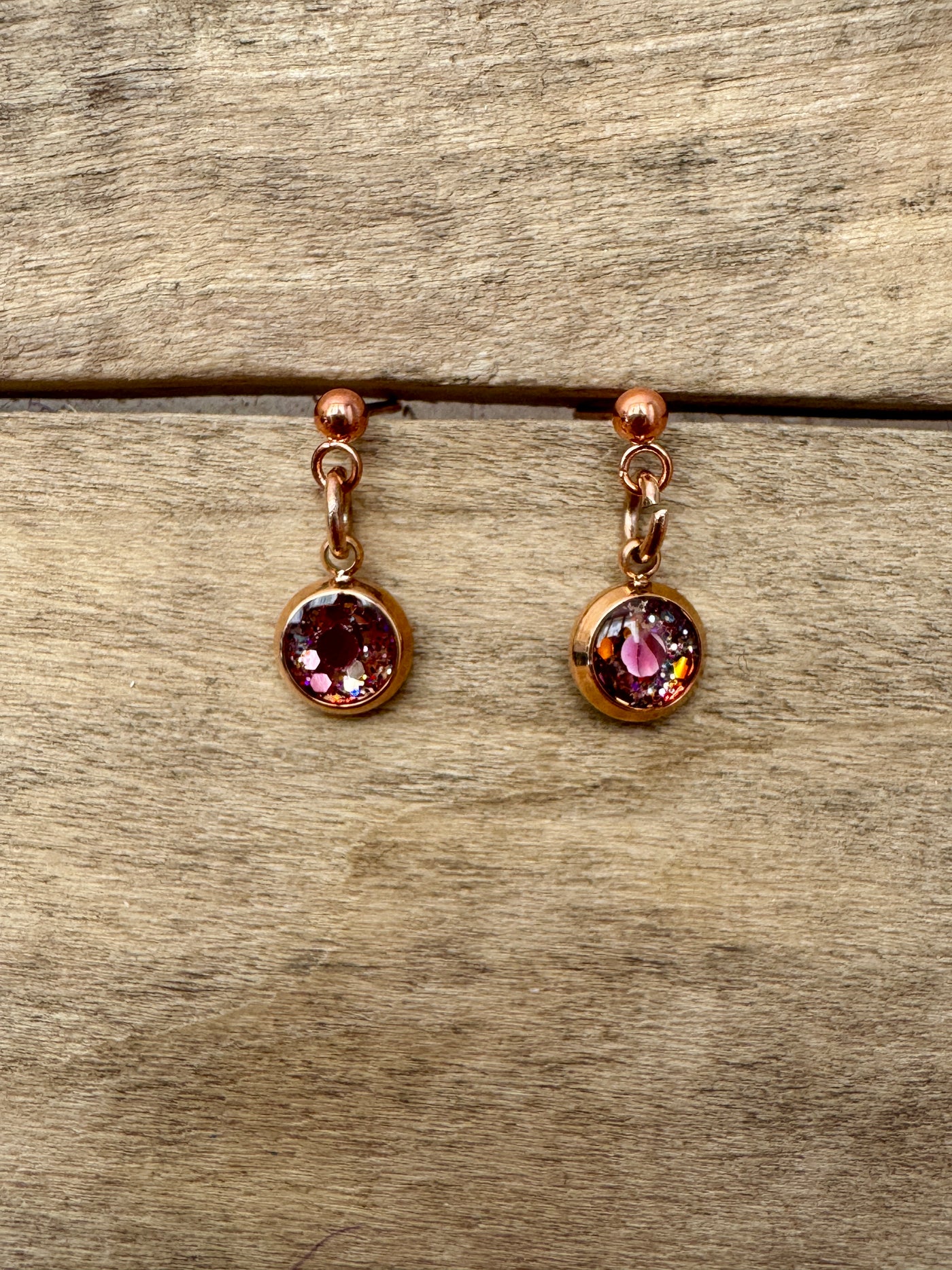 Boucles d'oreilles or rose RONDE Féminin sacré
