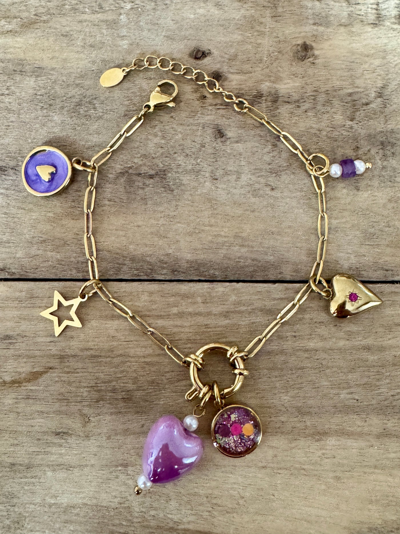 Bracelet doré néon AMALFI Chakra coeur