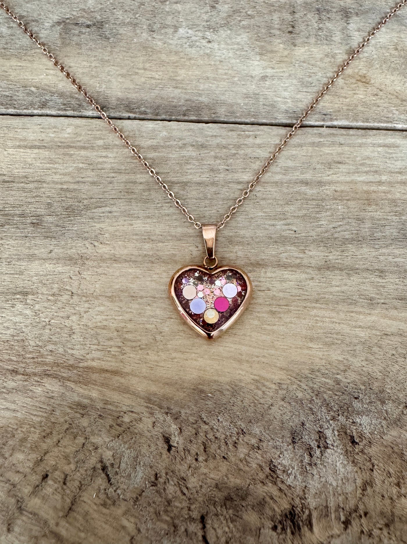 Collier or rose enfant COEUR Apaisement des émotions
