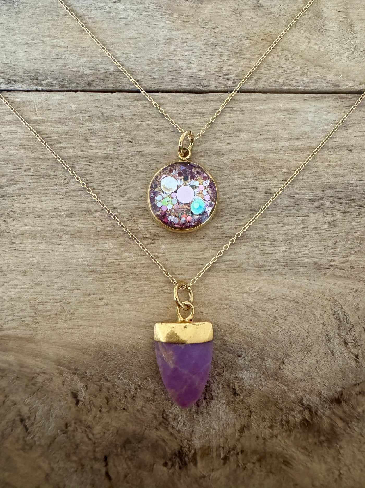 Collier double doré SUGILITE Phénix