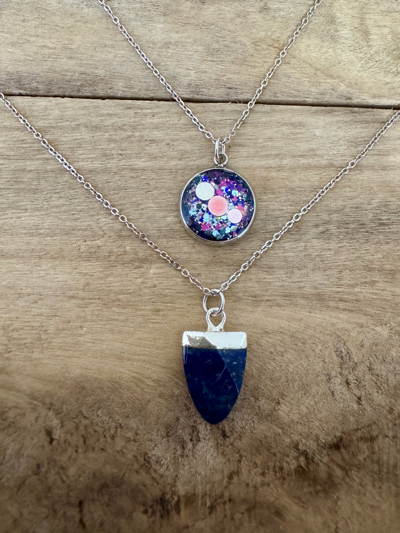 Collier double argenté LAPIS LAZULI Angoisses et peurs