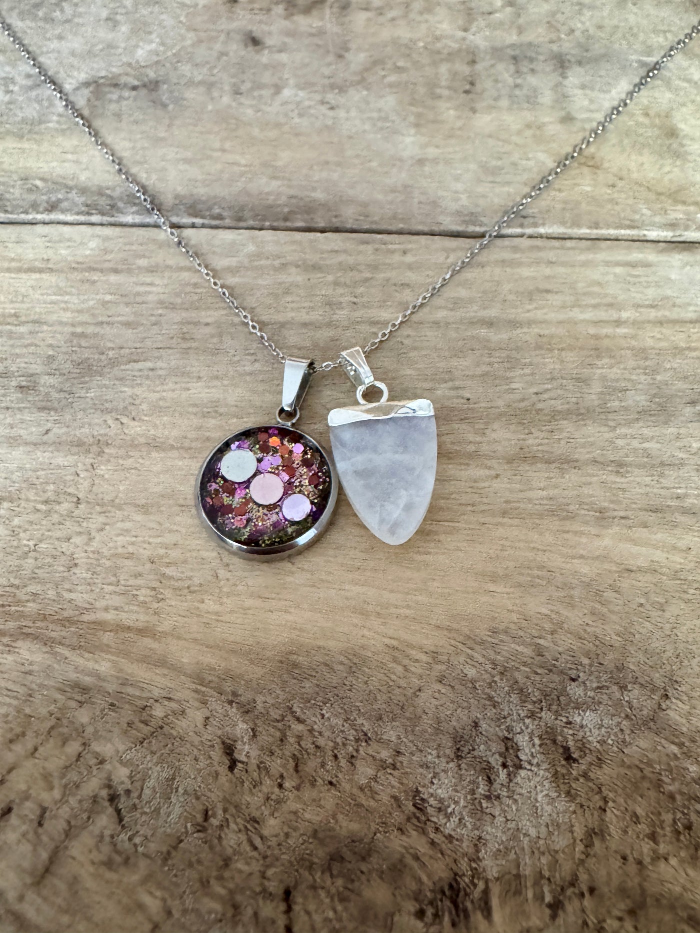 Collier simple argenté PIERRE DE LUNE Apaisement des émotions
