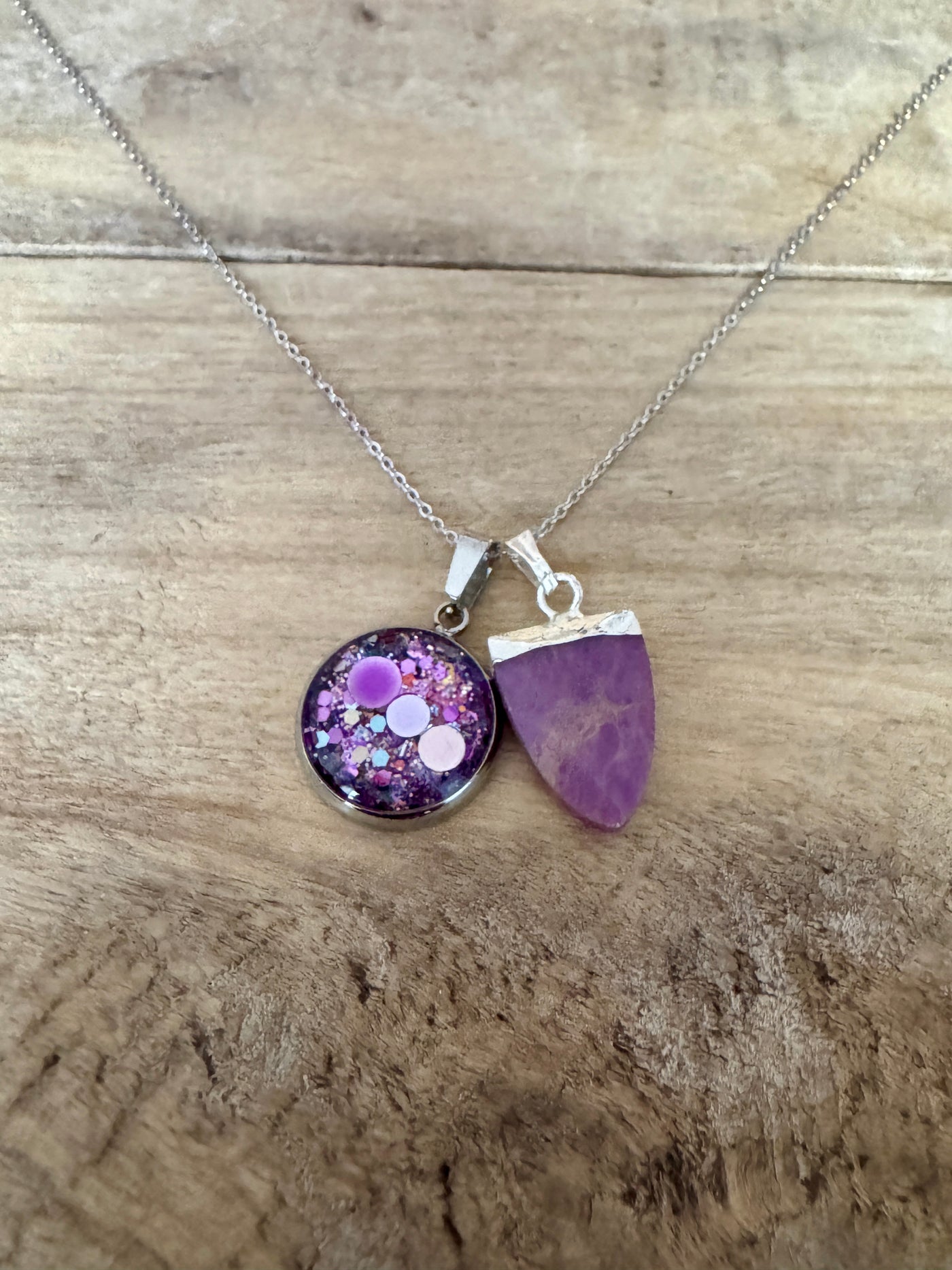 Collier simple argenté SUGILITE Confiance en soi