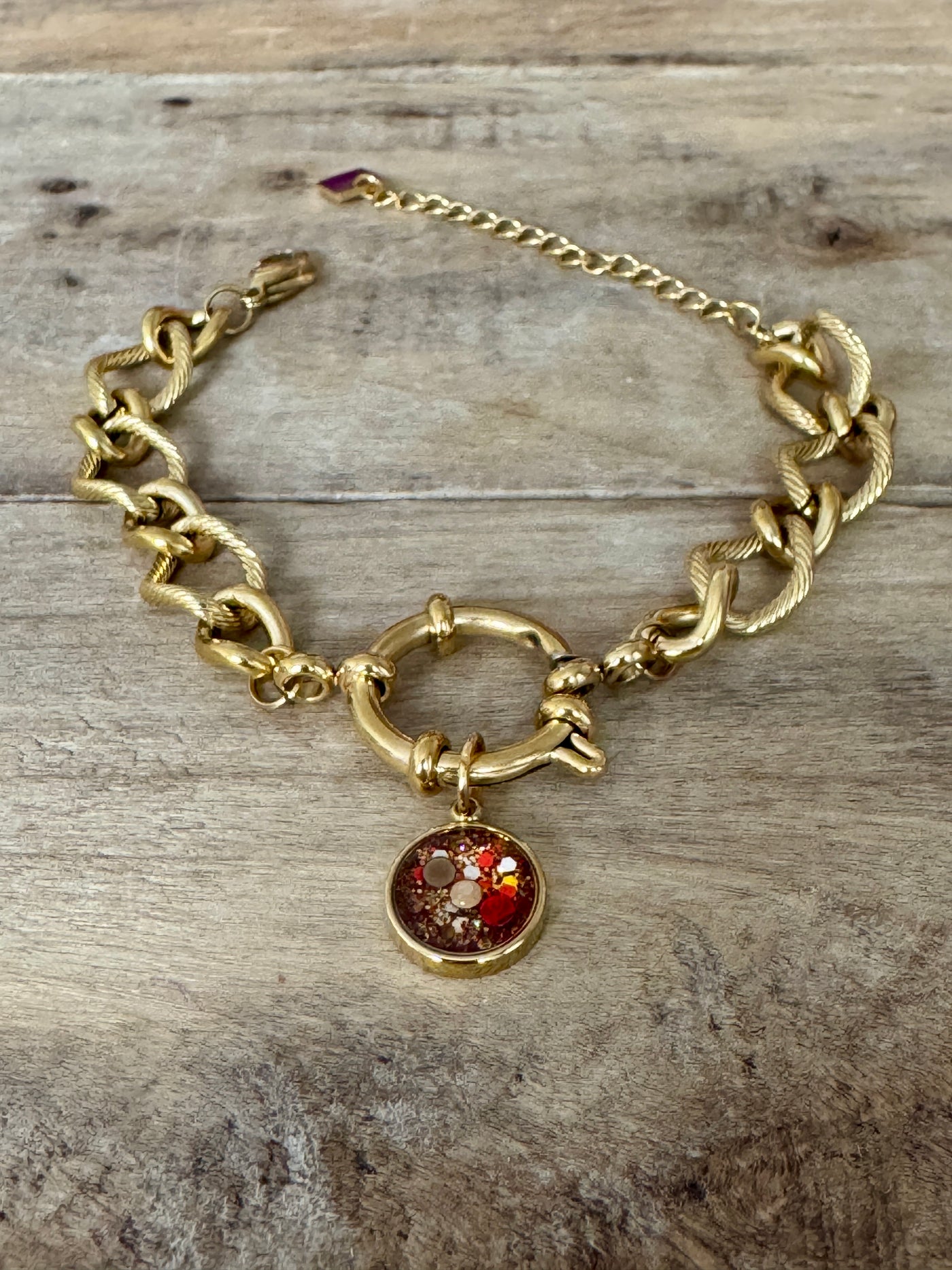 Bracelet doré PUMPKIN FALL CALYPSO Réharmonisation des 7 chakras