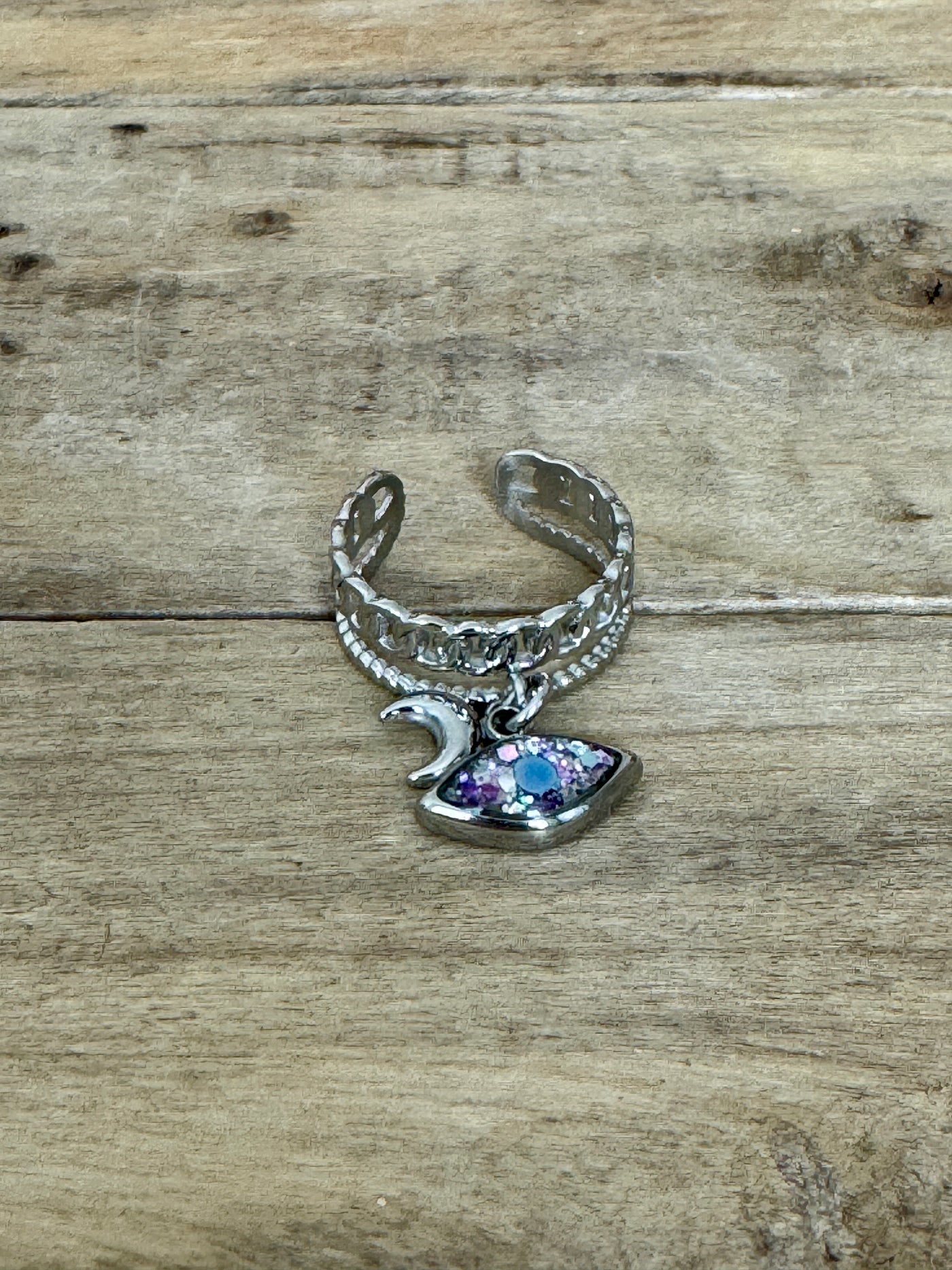 Bague argentée LOUNA Nuit noire de l'âme
