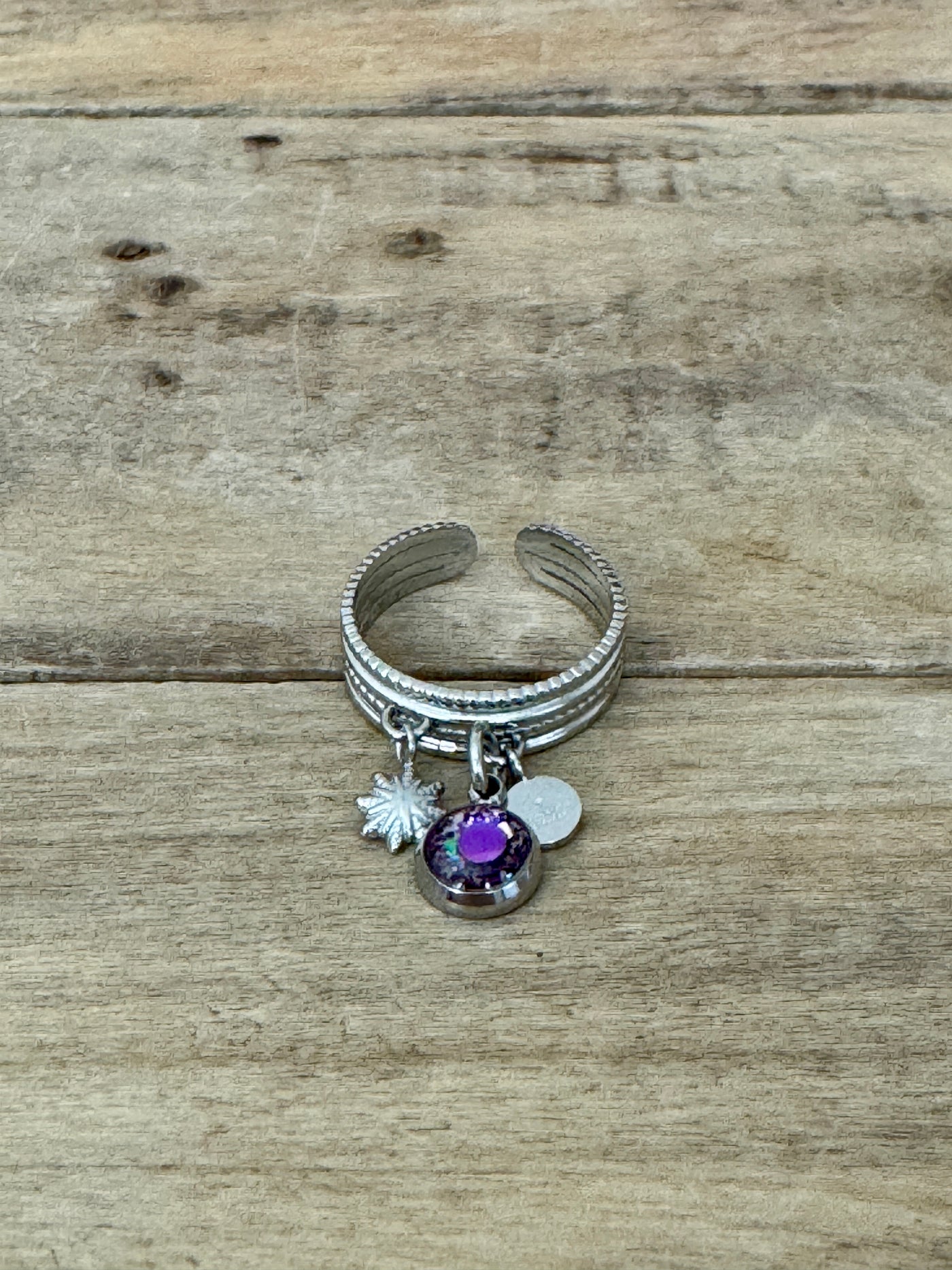 Bague argentée STELLA Réharmonisation des 7 chakras