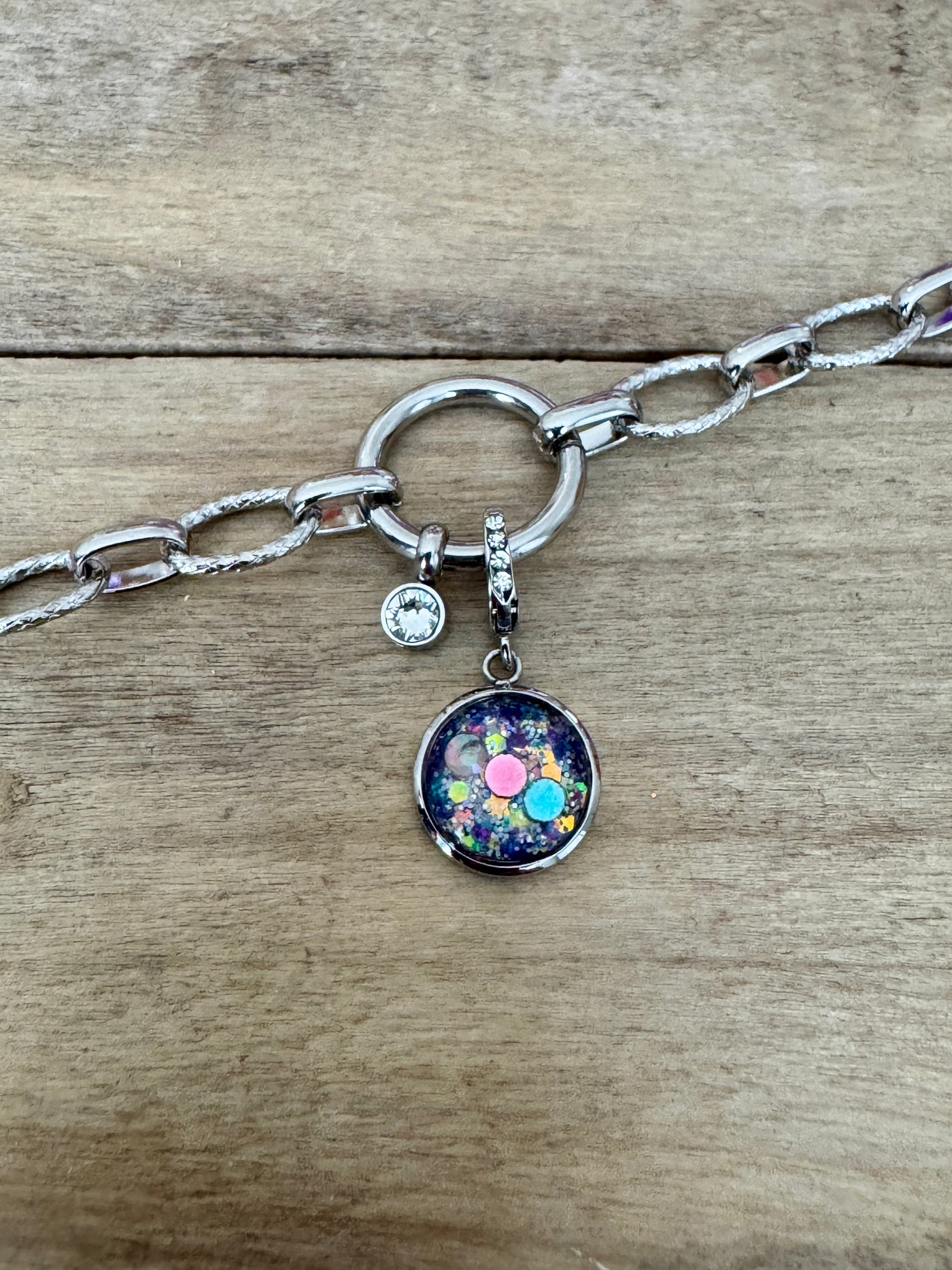 Charm Cristal argenté Kilos émotionnels (vendu sans bracelet)