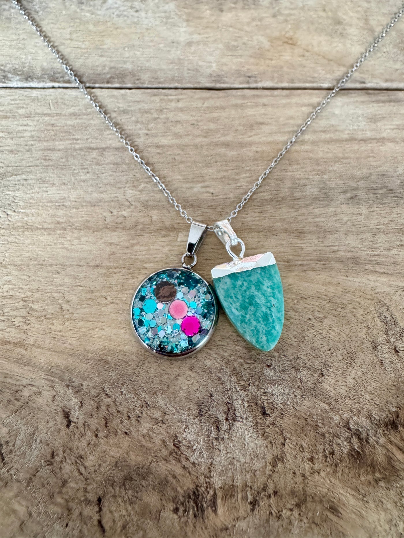 Collier simple argenté AMAZONITE Kilos émotionnels