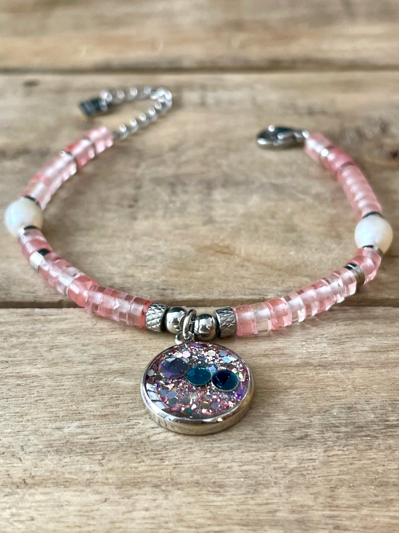 BALI silver bracelet Cherry quartz Alignment to oneself