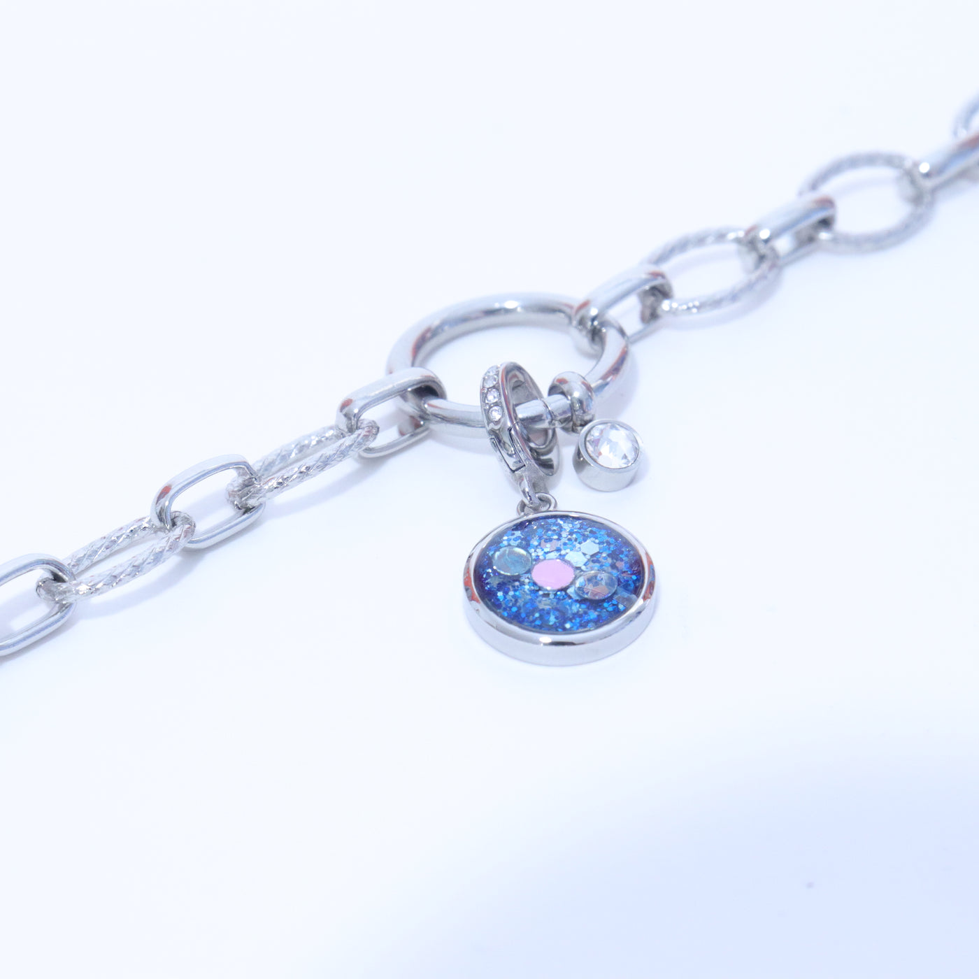 Charm Cristal argenté Blessure de rejet (vendu sans bracelet)