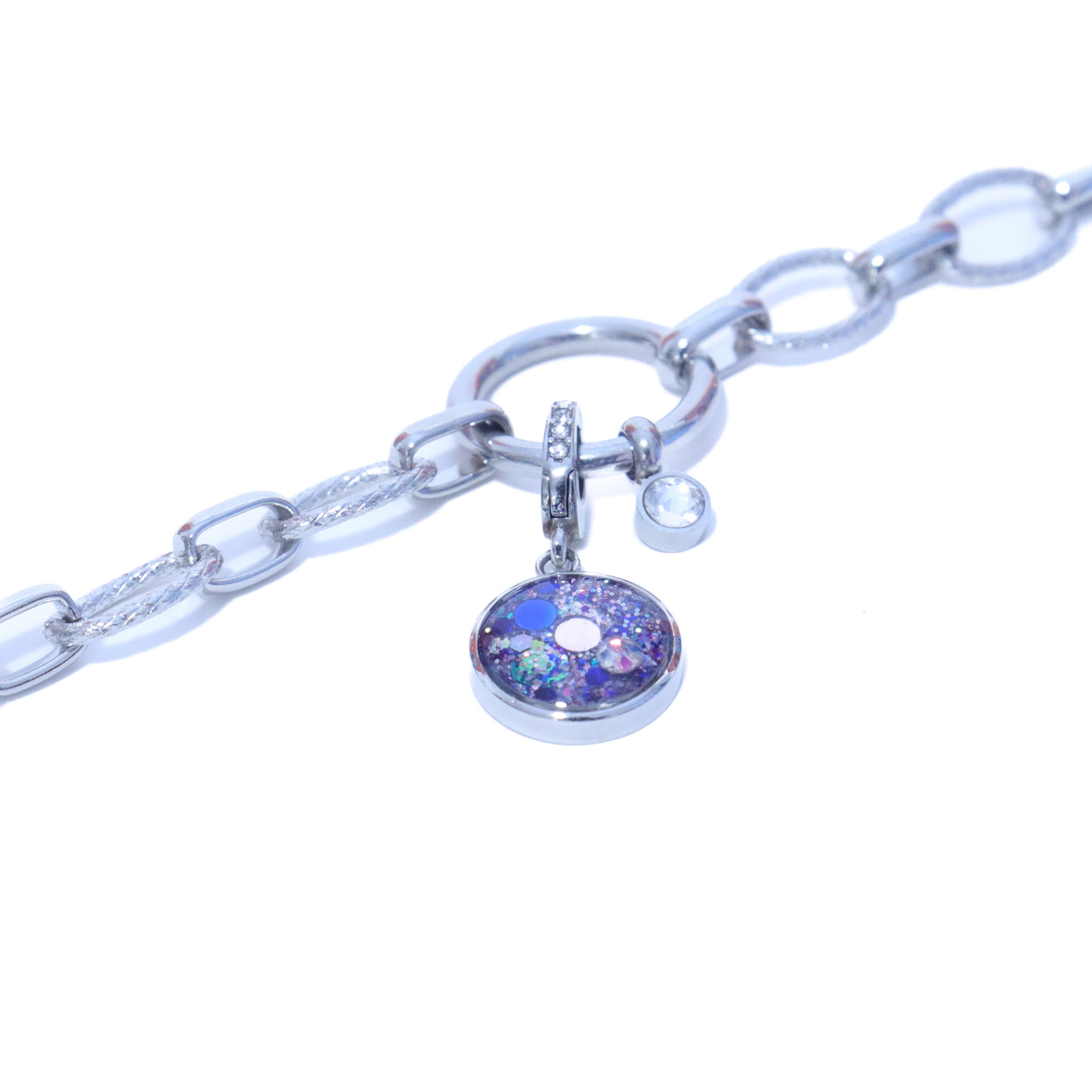 Charm Cristal argenté Blessure d'injustice (vendu sans bracelet)