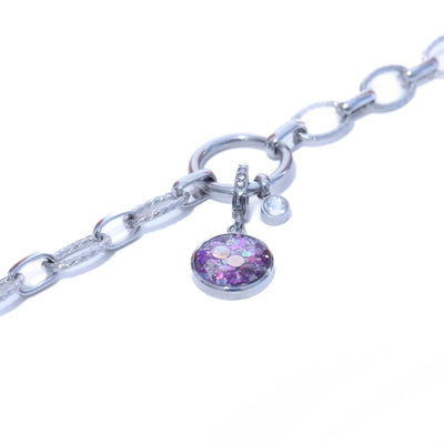 Charm Cristal argenté Chakra coeur (vendu sans bracelet)