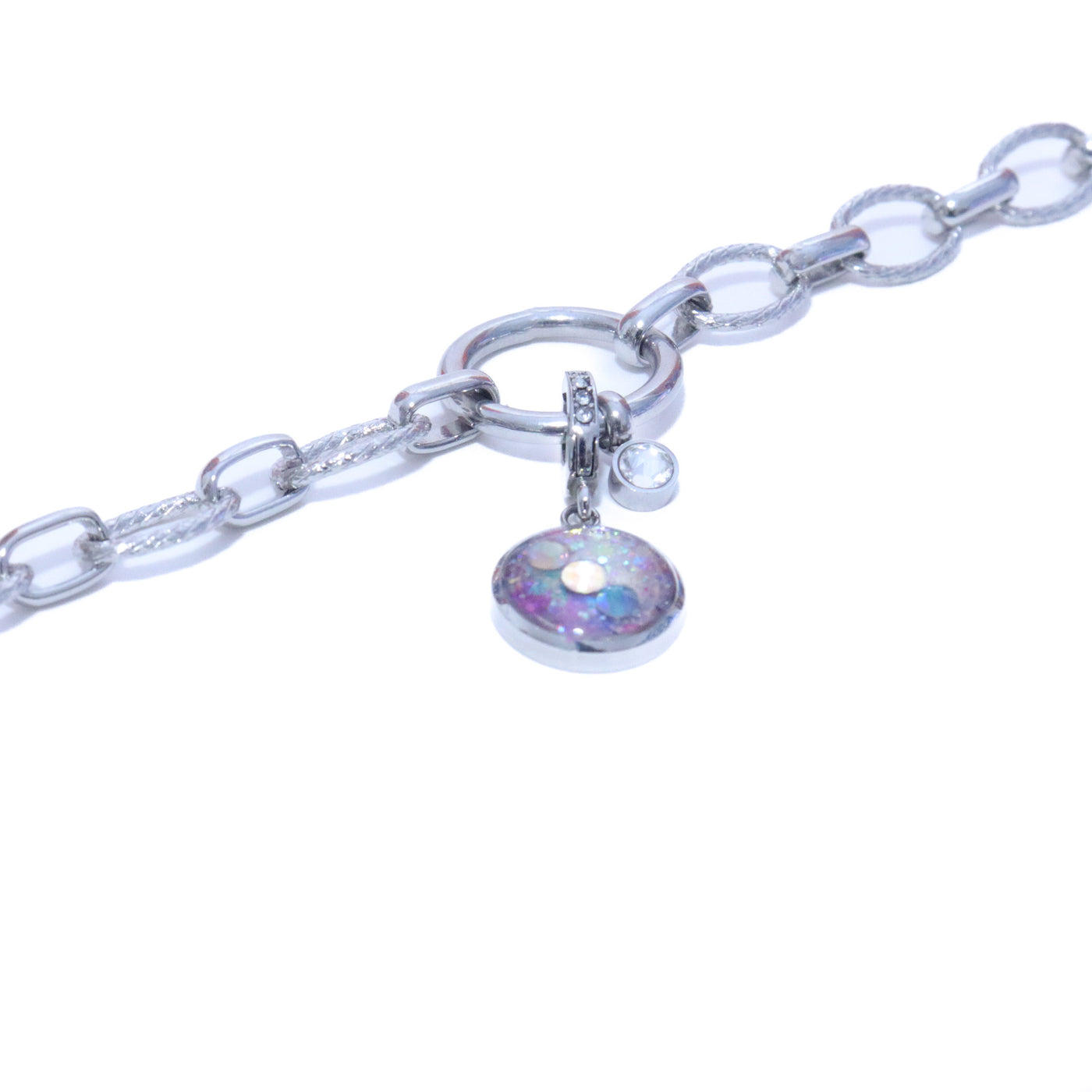 Charm Cristal argenté Ras le bol (vendu sans bracelet)