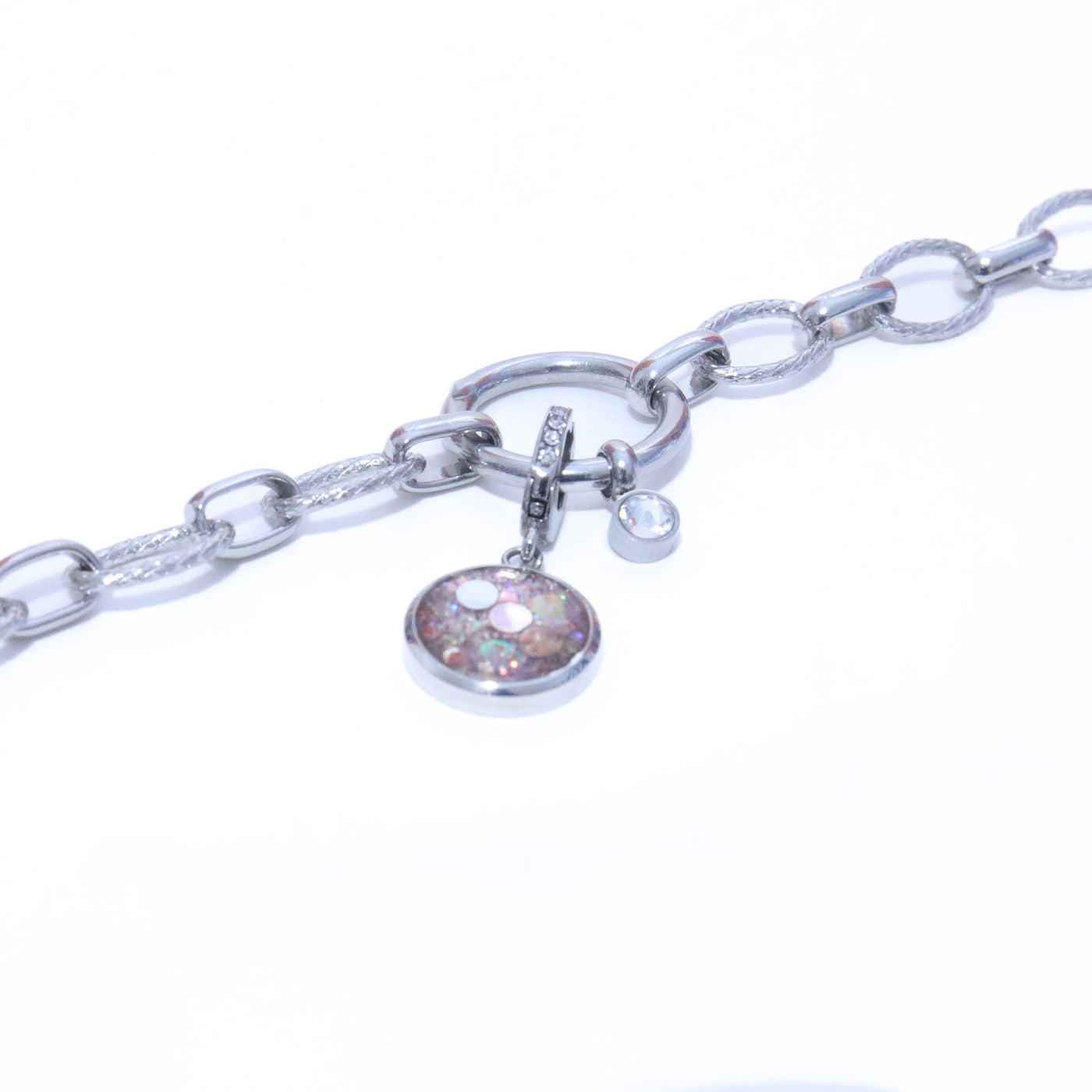 Charm Cristal argenté Nettoyage du plexus (vendu sans bracelet)