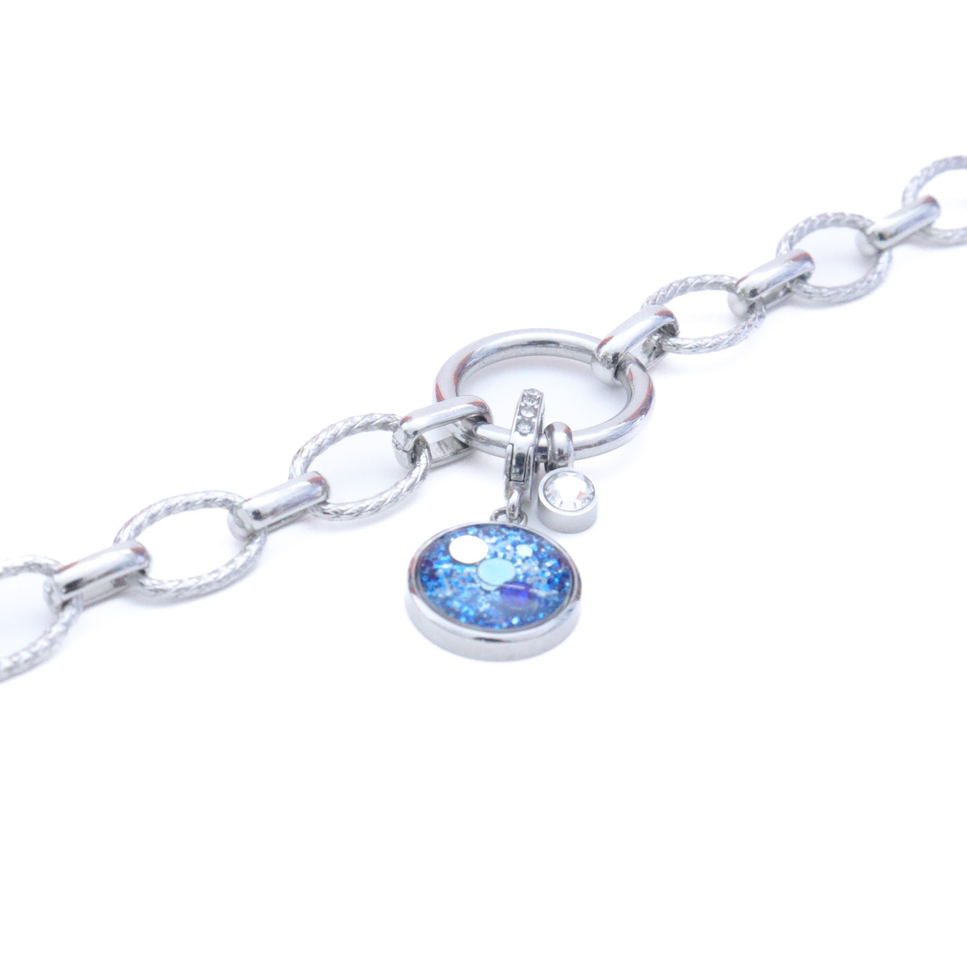 Charm Cristal argenté Lâcher prise (vendu sans bracelet)