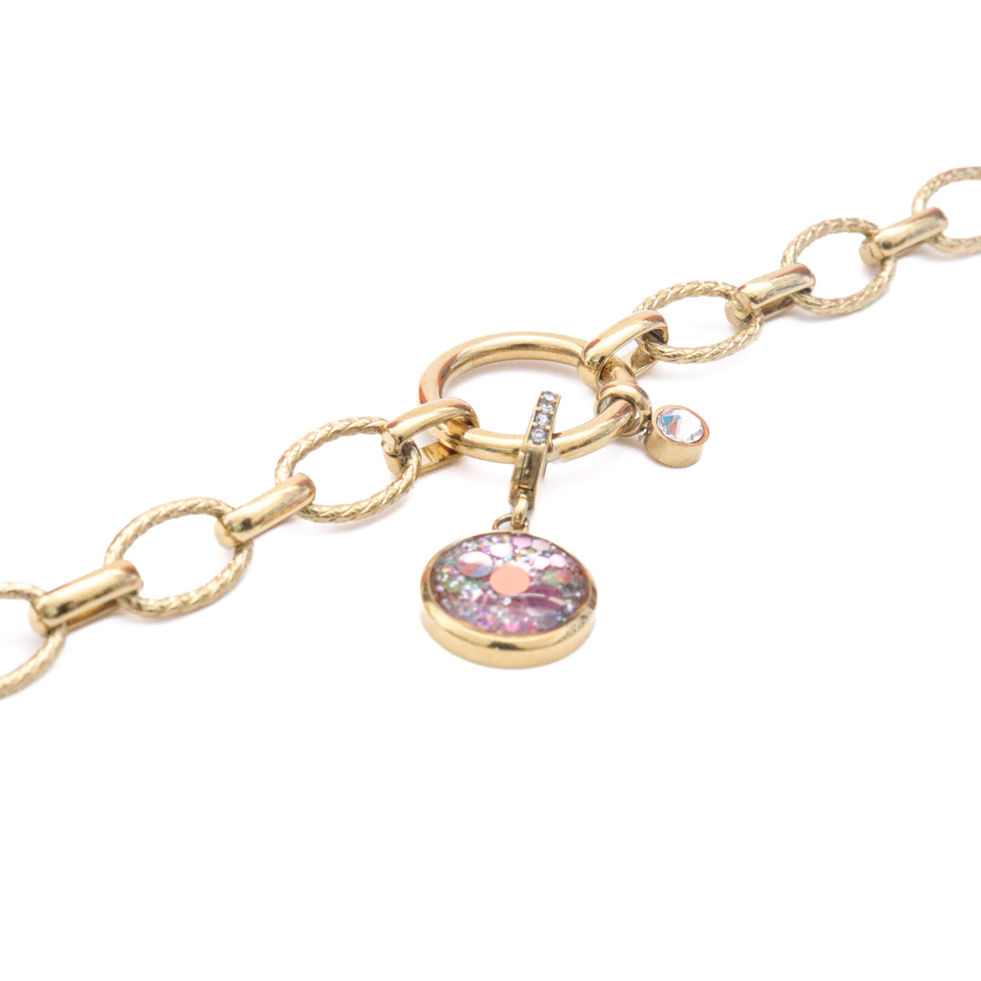 Charm Cristal doré Lâcher prise (vendu sans bracelet)